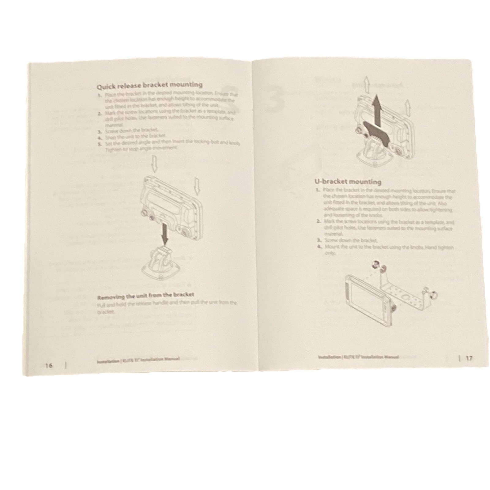 Original Lowrance Elite Ti2 Installation Manual Quick Guide Mounting Templates