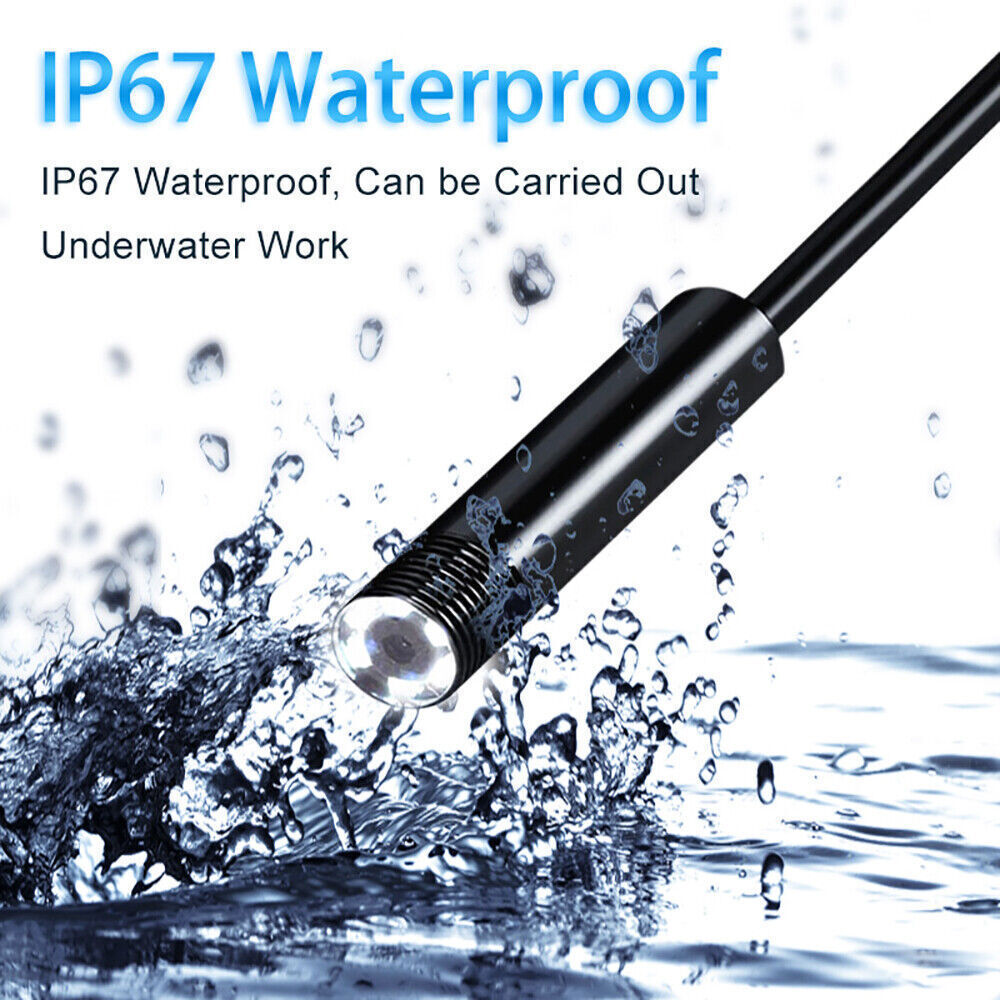 7mm Endoscope Camera with Light Dual-Lens HD Borescope IP67 Inspection Snake Cam