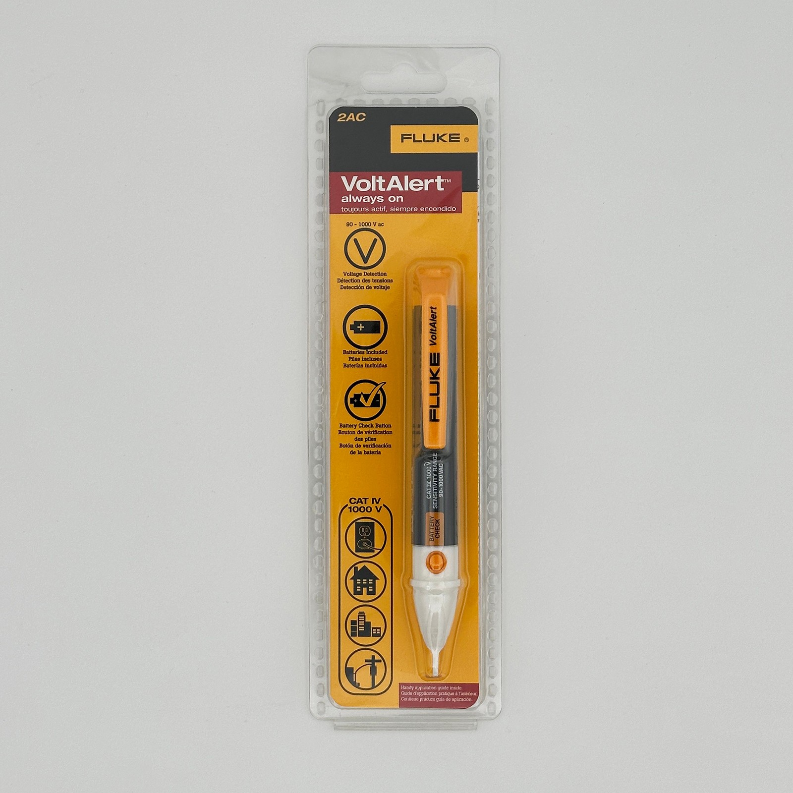 Fluke 2AC 90-1000V Non-contact Voltage Tester ACV Detector CAT IV Voltalert