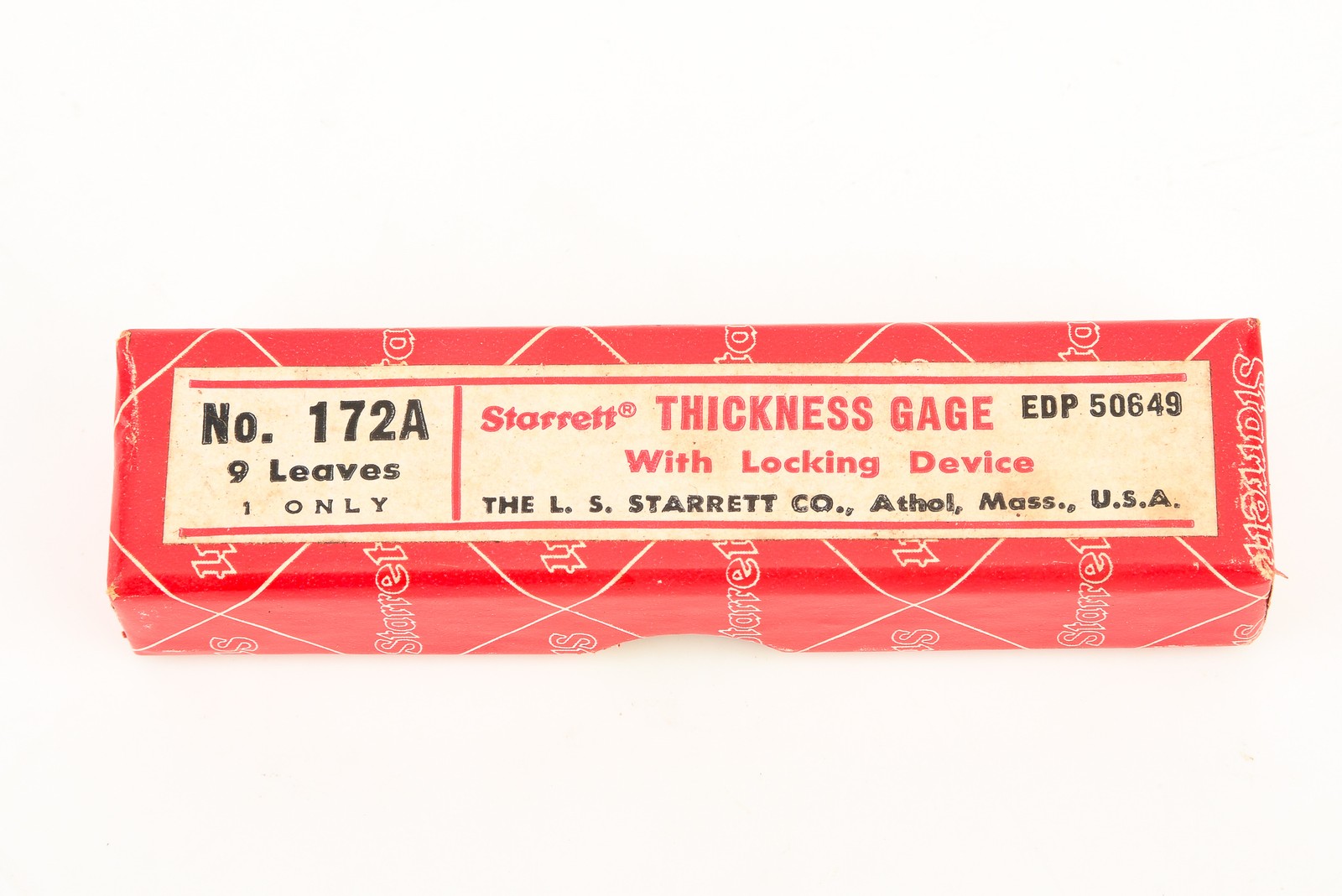 Starrett No 172A English Thickness Gage Gauge 9 Leaves .0015 to .015″ in Box V22