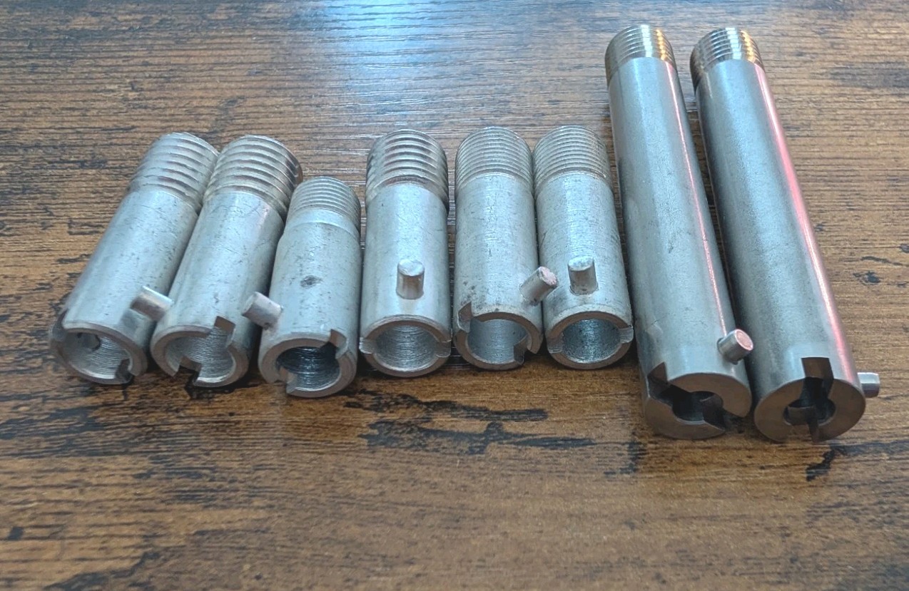 Lot Of 8 Unbranded Thermocouple Bayonet Adapters Various Sizes