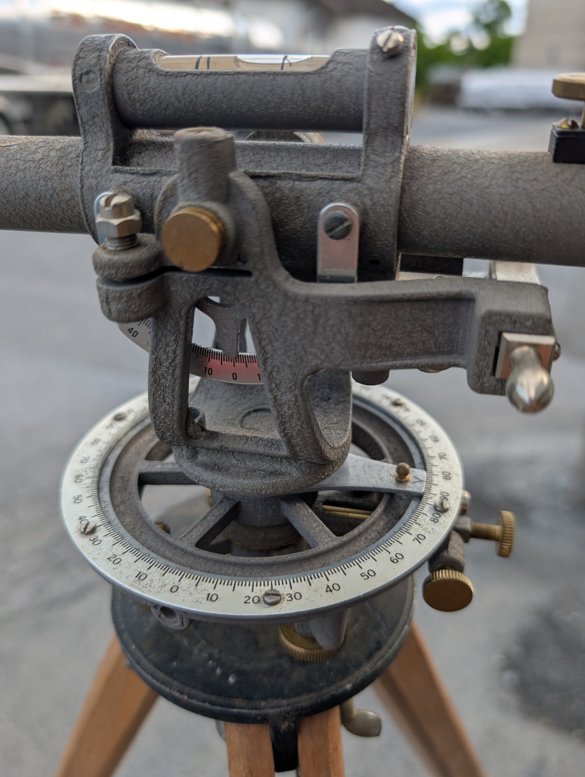 Vintage DAVID WHITE Surveyor Transit Level With Case Tripod Antique Brass