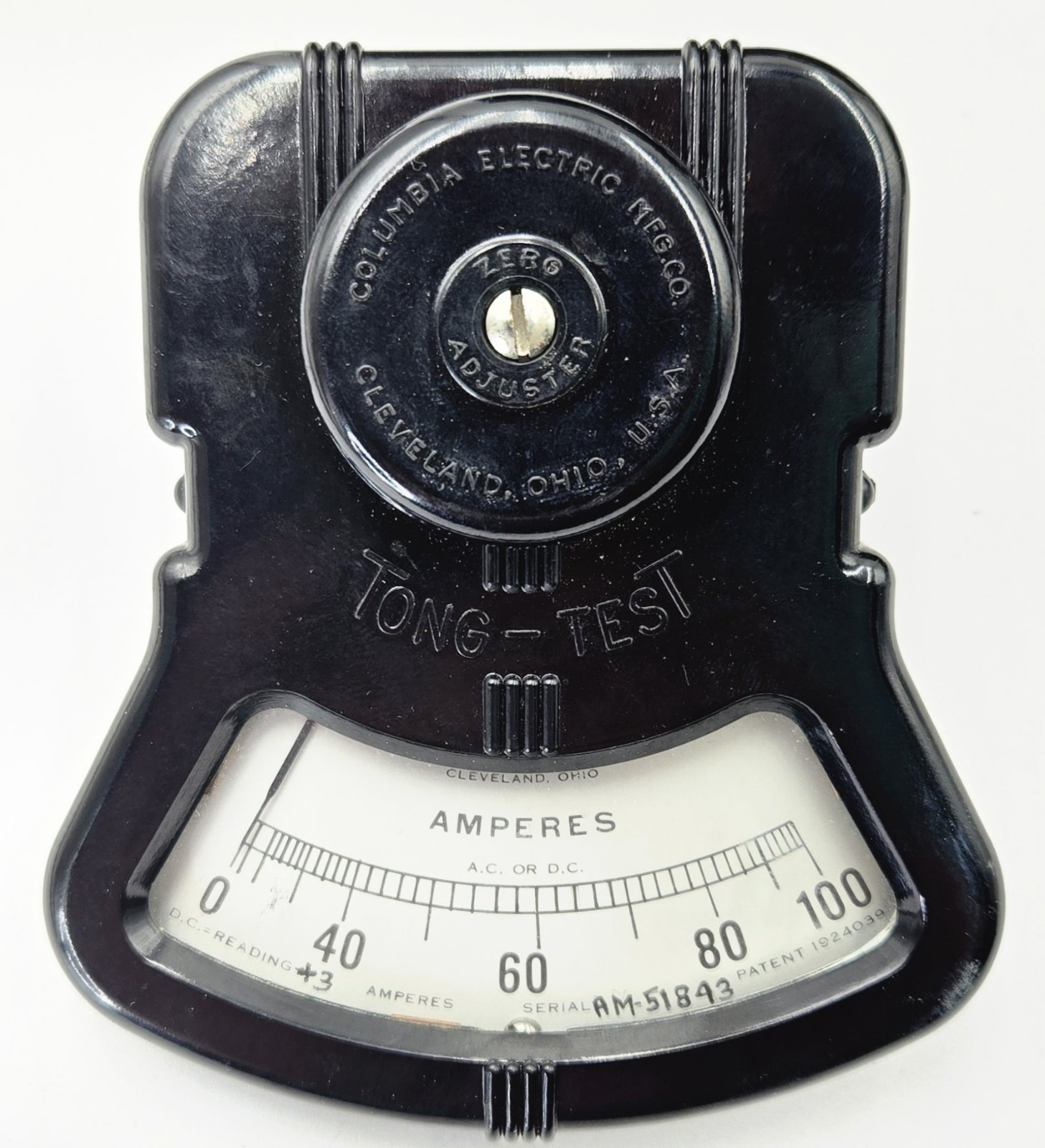 Vtg Columbia Tong Test Ammeter Clamp Type AX 3 Matching Scales Tested Working