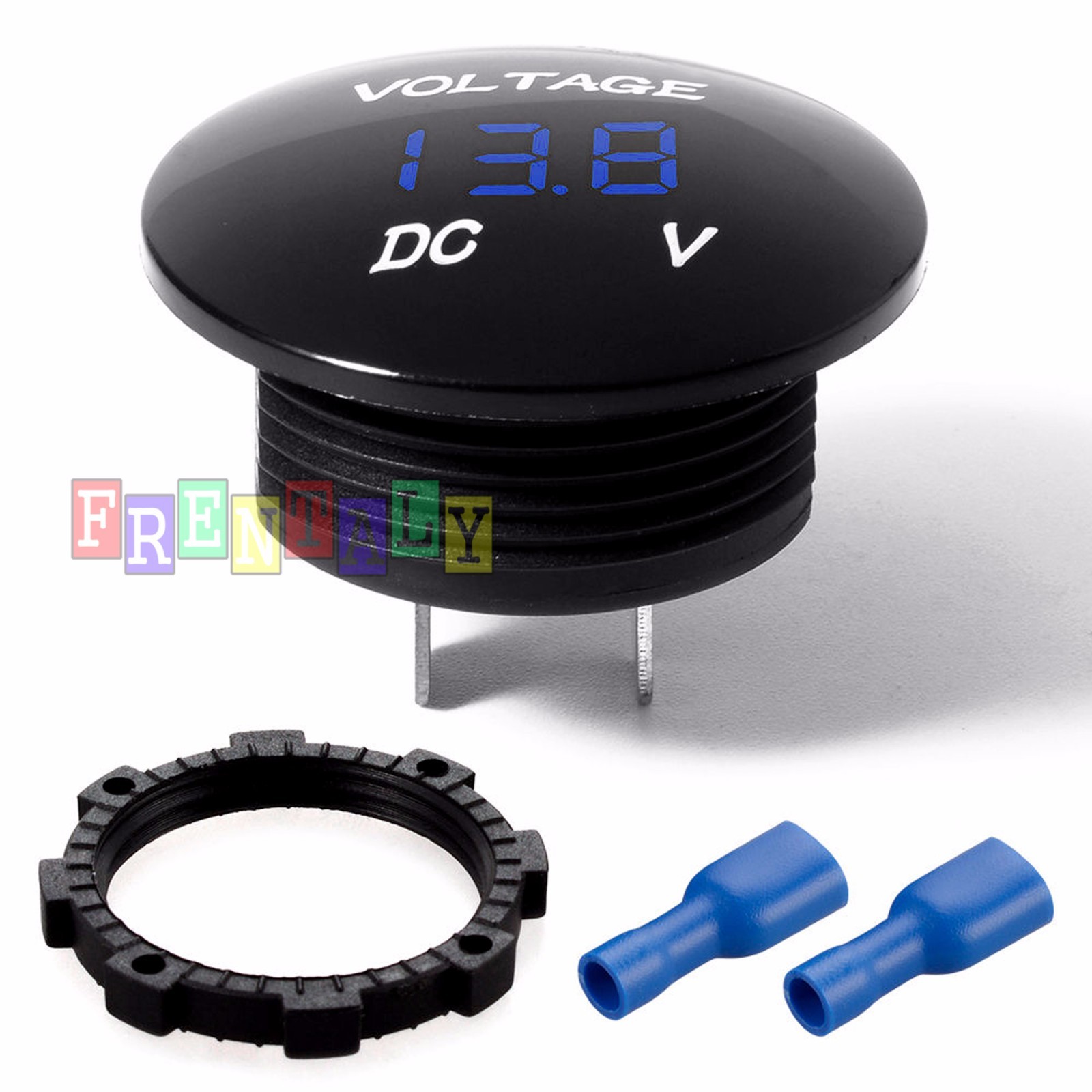 Blue LED Digital Waterproof Voltmeter A Gauge Meter 12V-24V Car Auto Motorcycle