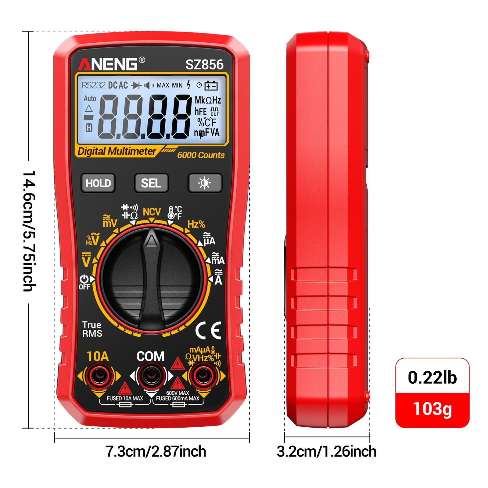 ANENG True RMS Digital Multimeter Auto Range 6000 Counts AC DC Electric Tester