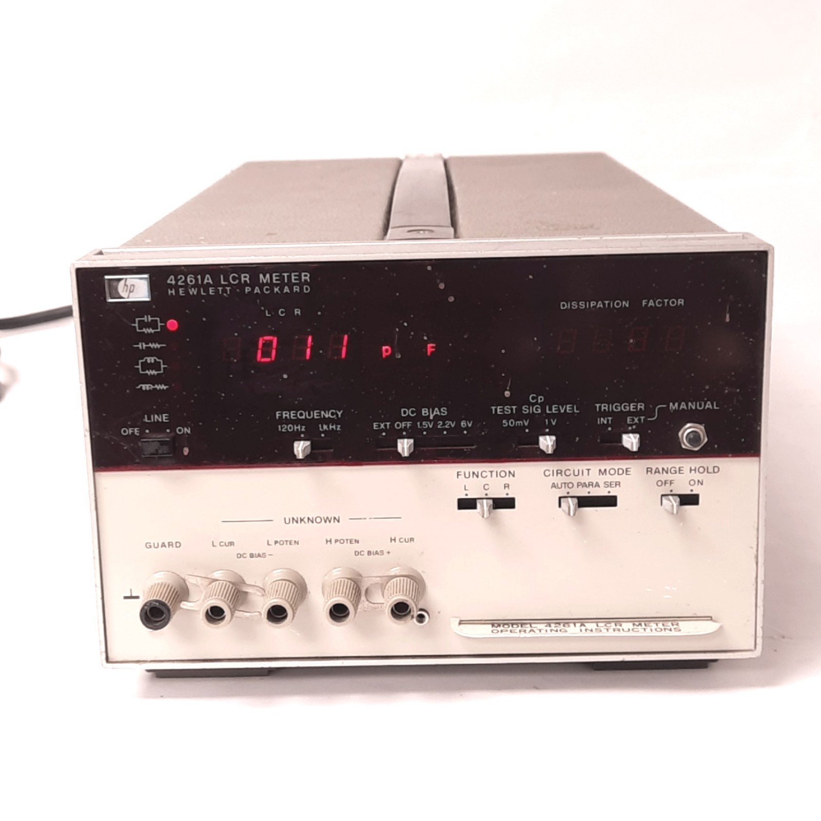 HP 4261A Digital LCR Meter, 3-1/2 Digit, 120Hz/1kHz, L-D/C-D/R, 40VA Max