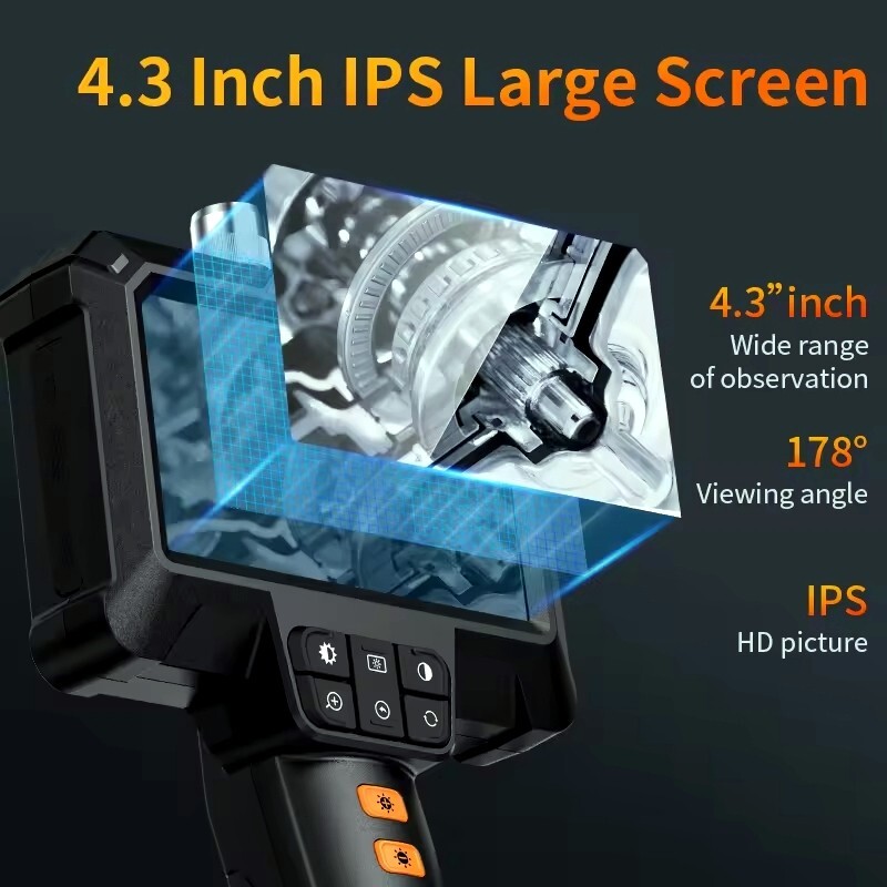4.3″ IPS 1080P HD Screen Handheld Industrial 5m Endoscope Camera Pipe Waterproof