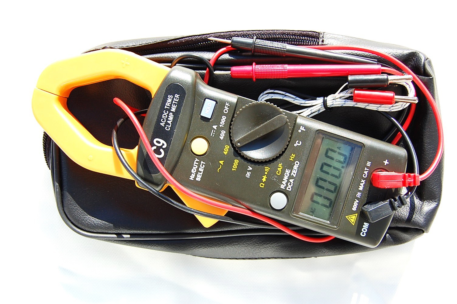 TRMS AC DC Clamp Meter Ammeter Digital Multimeter+Capacitor Tester HVAC Tool New