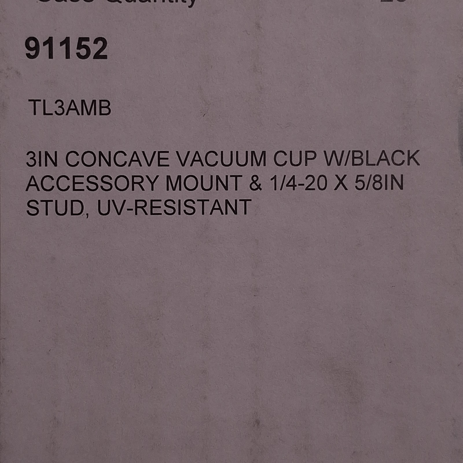 Wood’s Powr-Grip TL3AMB-91152 Mounting Cup, 3in Cup, 5/8in Long x 1/4-20in Stud