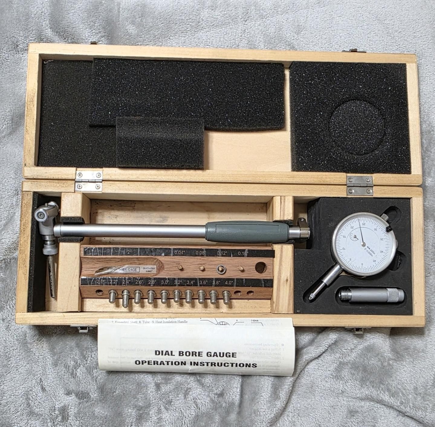 2″-4″ Dial Bore Gauge Set 0.0005″ Graduation Machinist Tool Dial Indicator Case