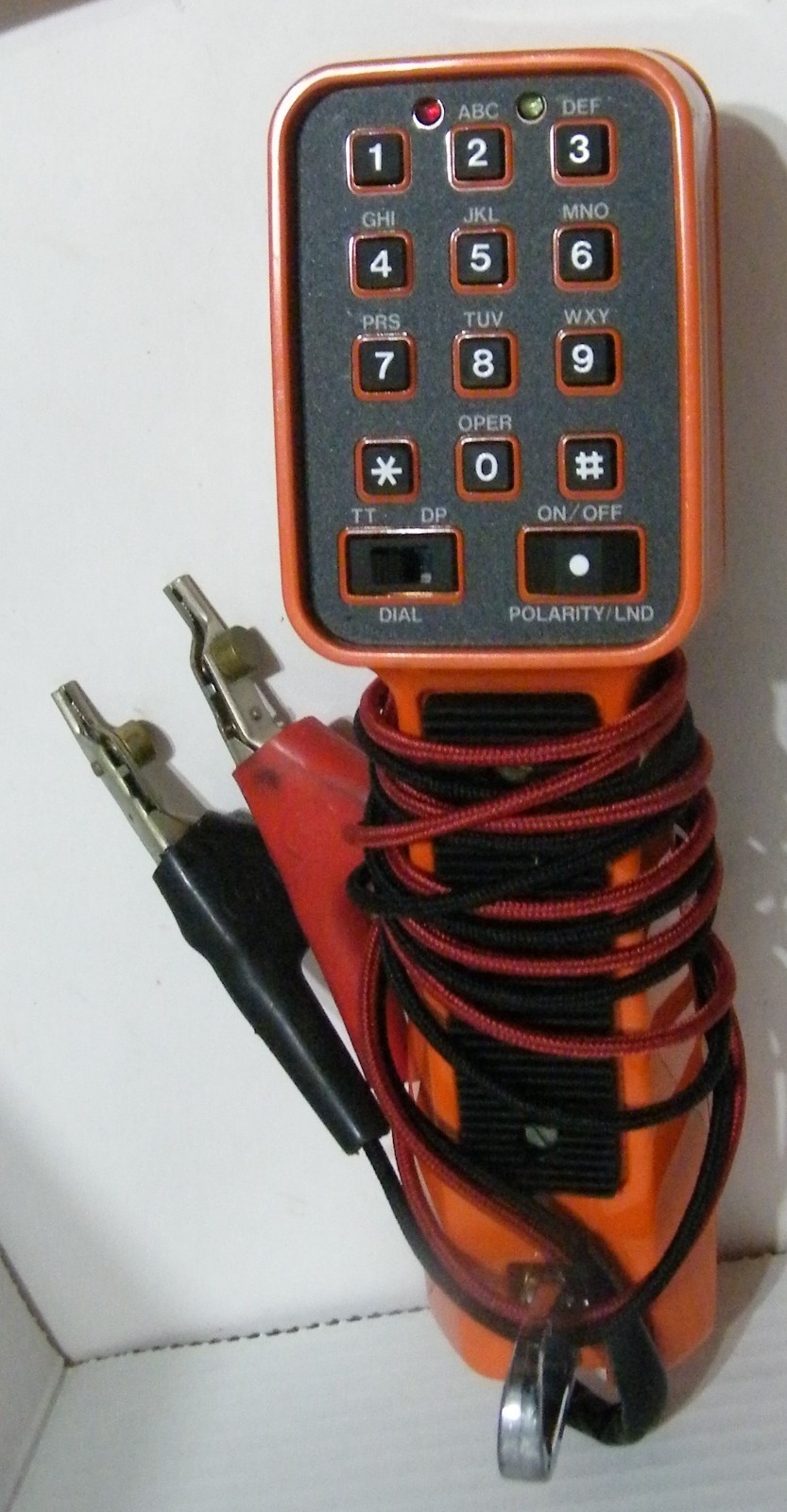 Vintage AT & T Craft Test Set Phone Lineman’s Handset Orange Model 1015