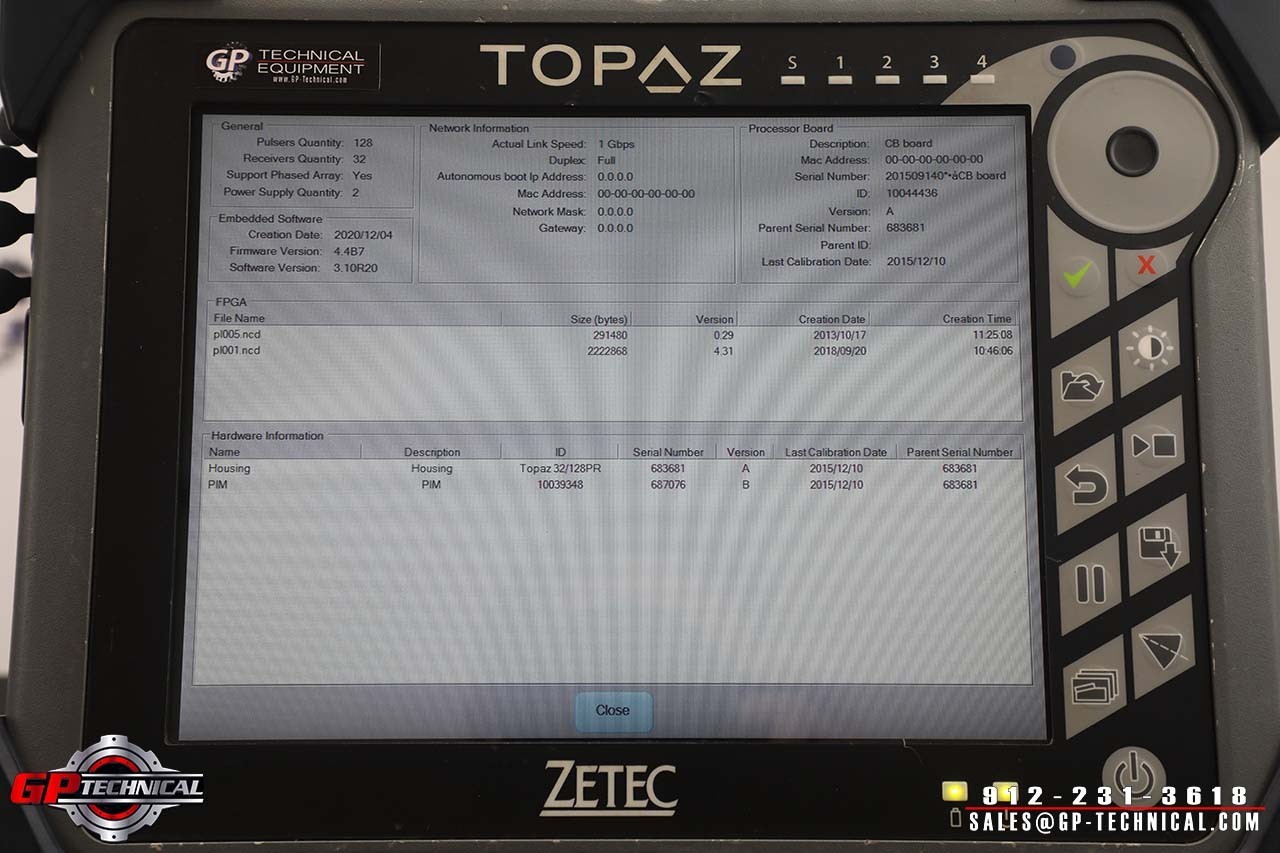Zetec Topaz 32:128PR Phased Array Flaw Detector – Olympus Waygate Sonatest NDT