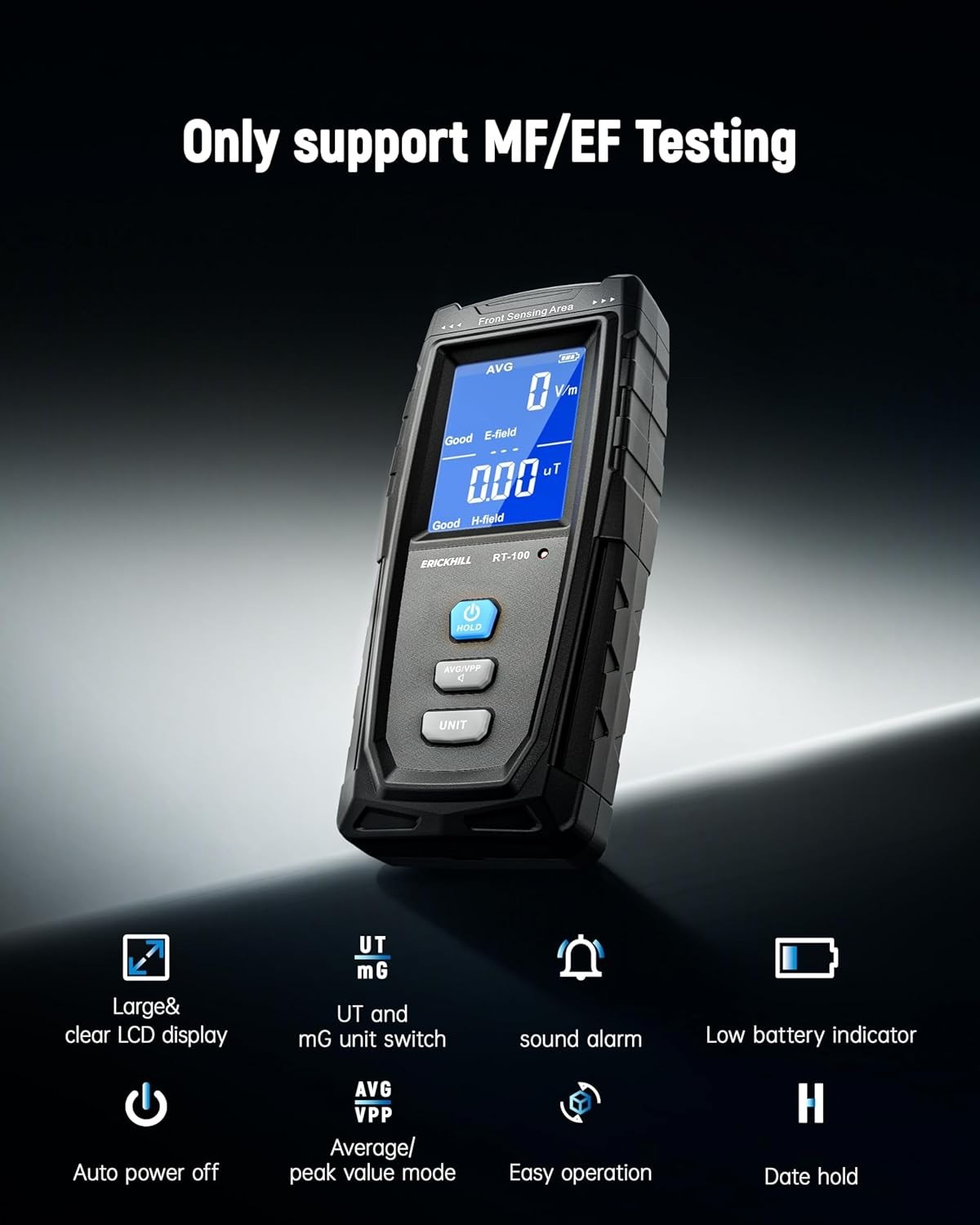 EMF Meter, Detects Electric and Magnetic Fields, Handheld Digital EMF Detector w