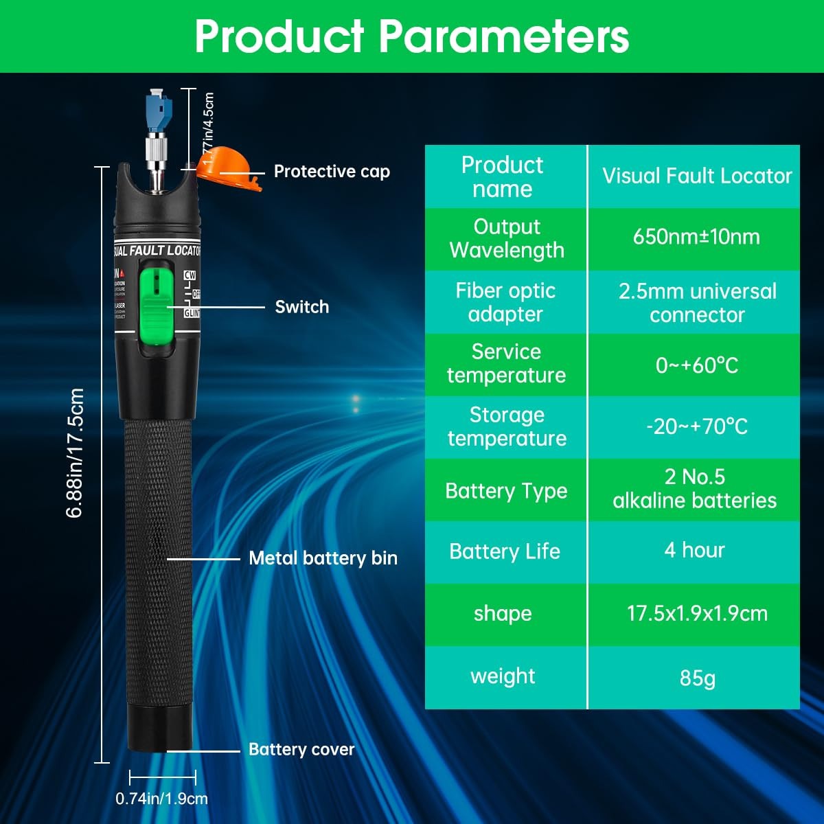 2 Pcs Visual Fault Locator Fiber Optic Cable Tester Meter – Fiber Optic
