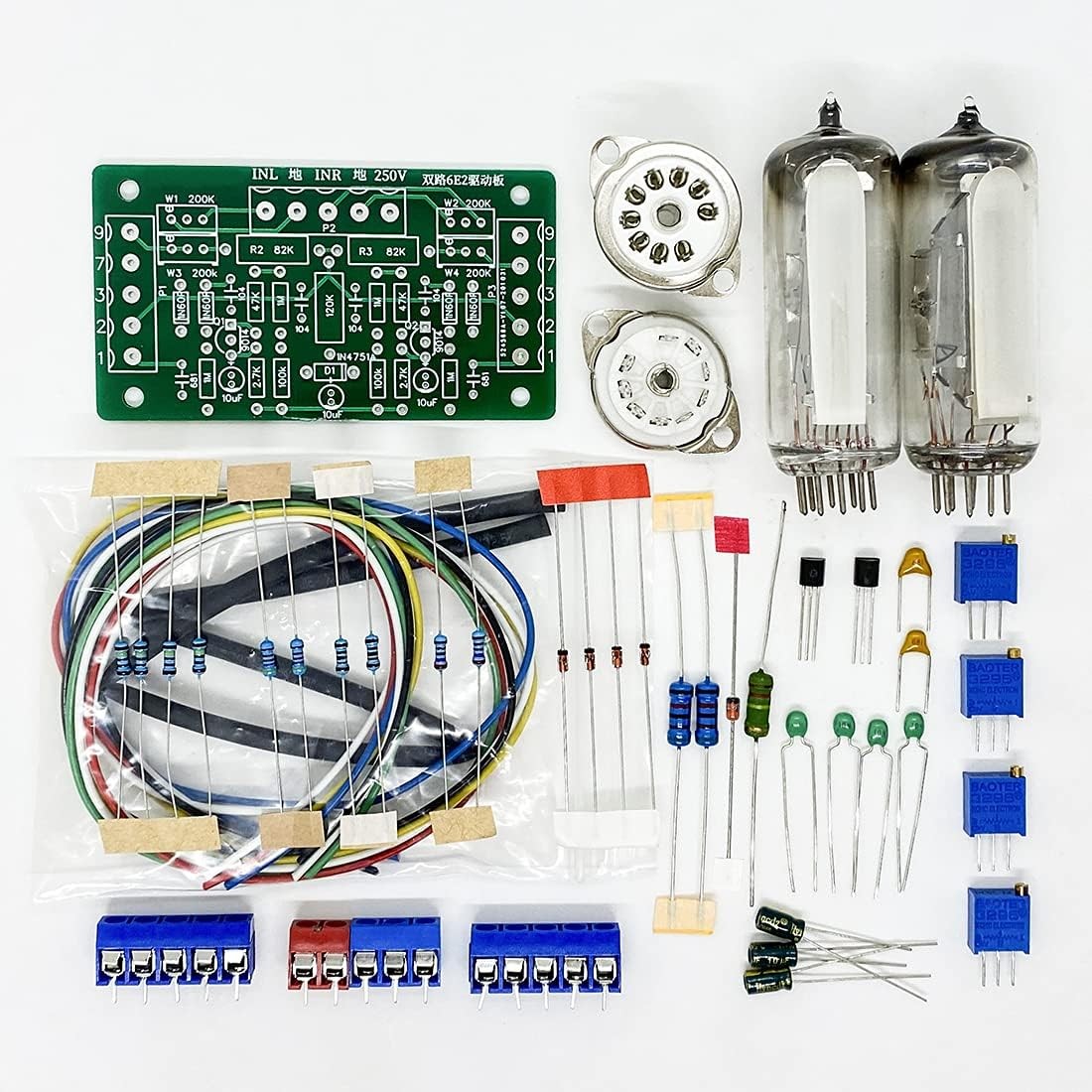 1Set Dual Way Magic Eye 6E2 Tube Audio Level Indicator Module VU Meter Music Spe