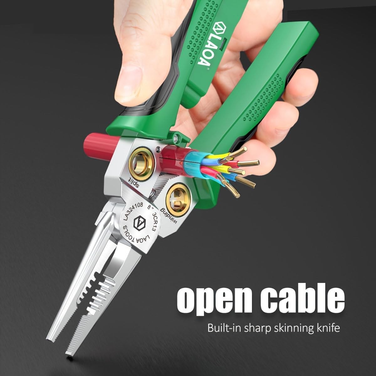 LAOA 8 in 1 Wire Stripper with Voltage Tester, Alarm & Flash Green
