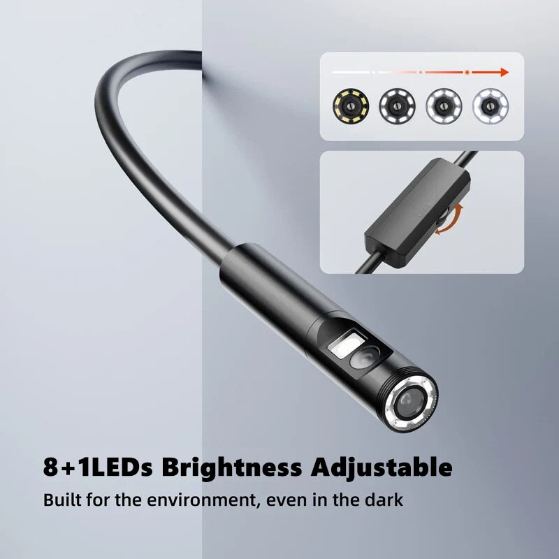 Dual Lens Borescope Endoscope Inspection Camera for iPhone iPad Samsung Android