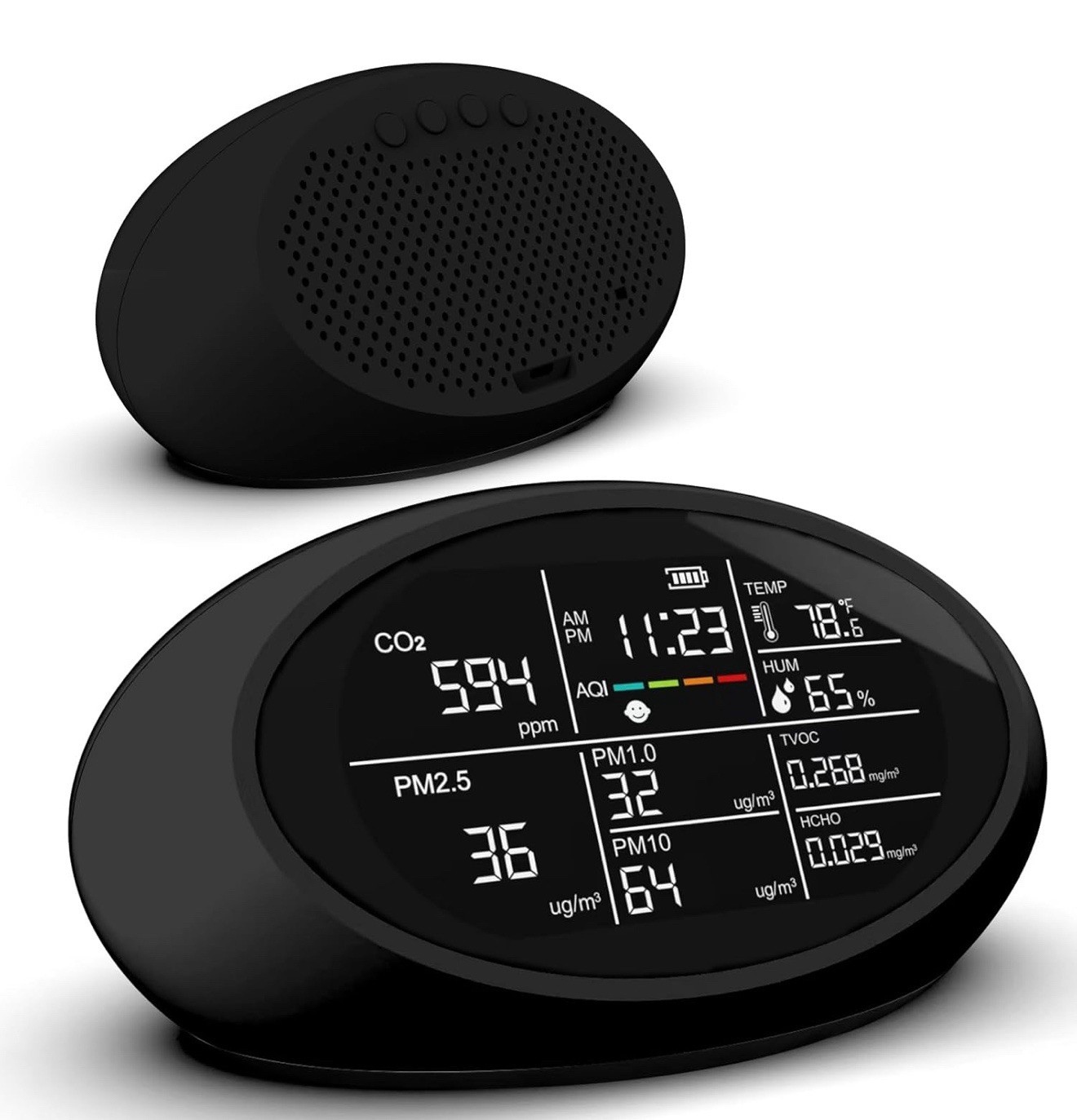 12-in-1 Air Quality Monitor Indoor, Portable Air Quality Monitor, CO2 PM1.0 HCHO
