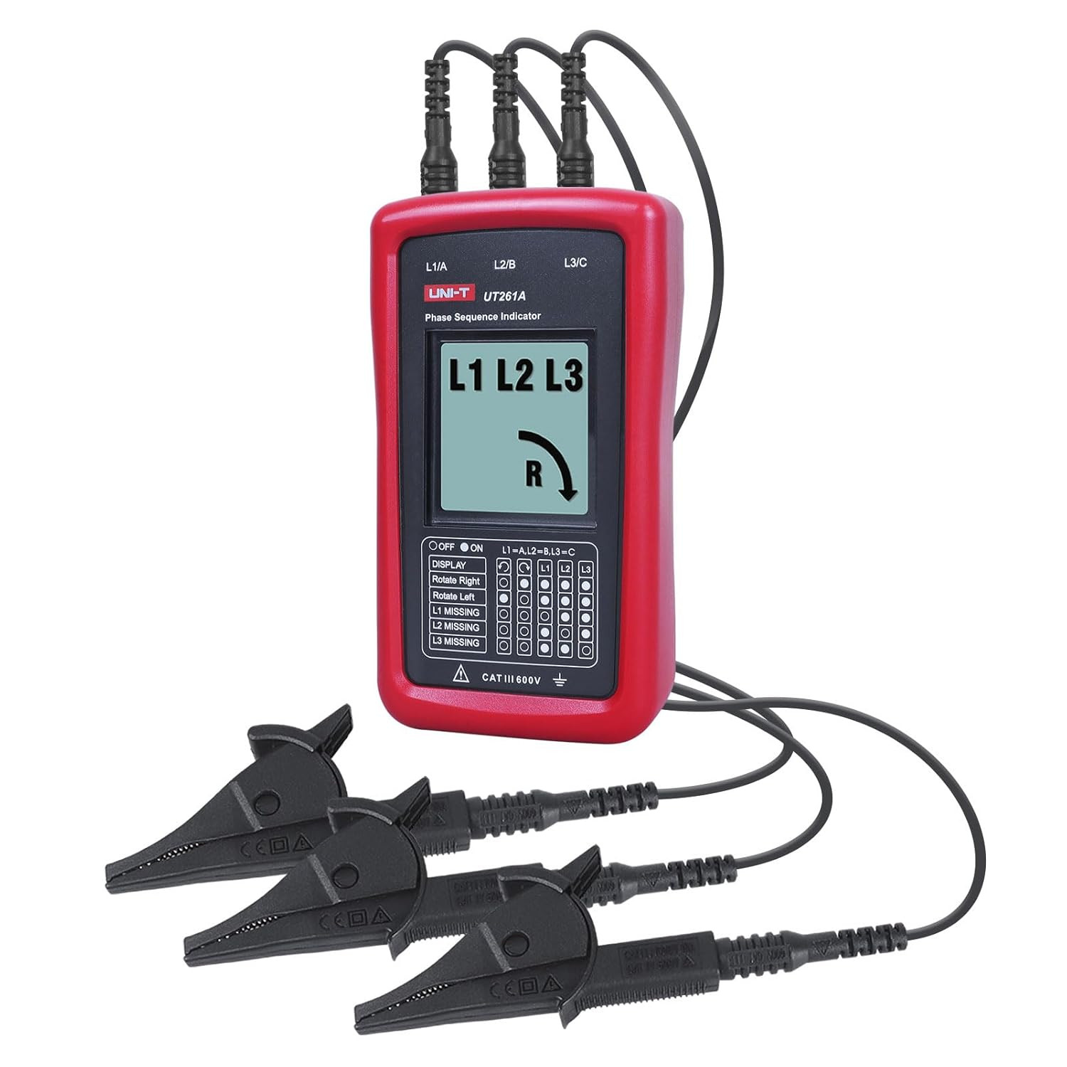 3-Phase Rotation Meter Sequence Tester, AC Phase Sequence Indicator 40V-690V Lac