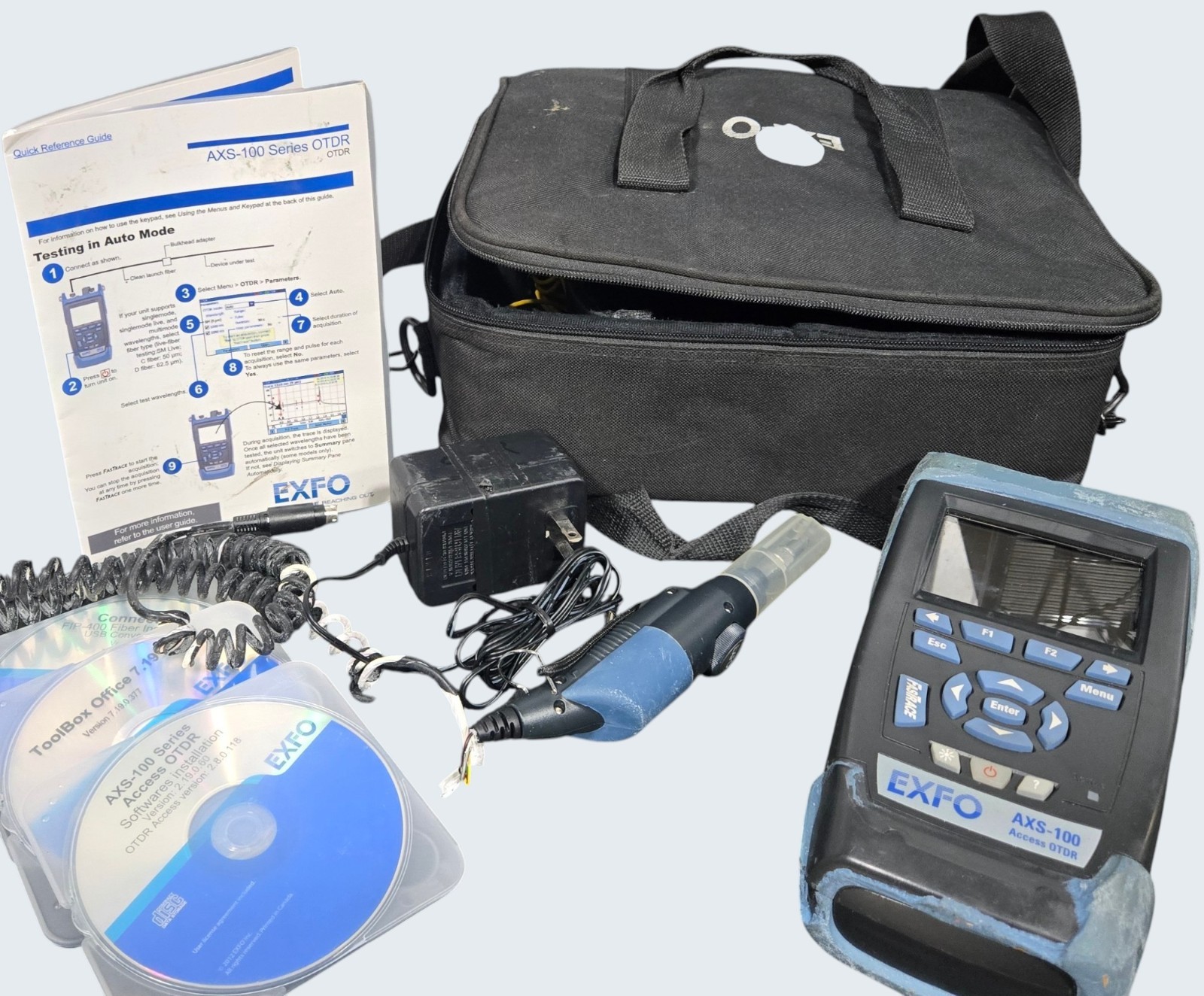 EXFO AXS-100 Access OTDR Test Unit FOR PARTS/REPAIR FAST FREE SHIPPING a