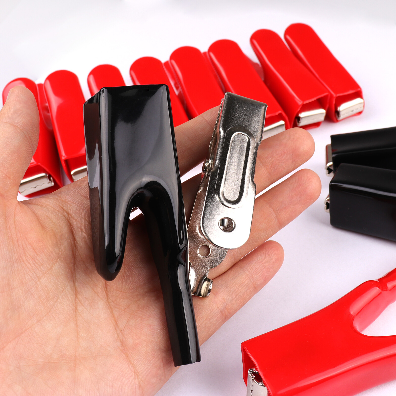 4PCS 50A Sheathed Alligator Clips for Electrical Jumper Wire Clamp Voltage Test