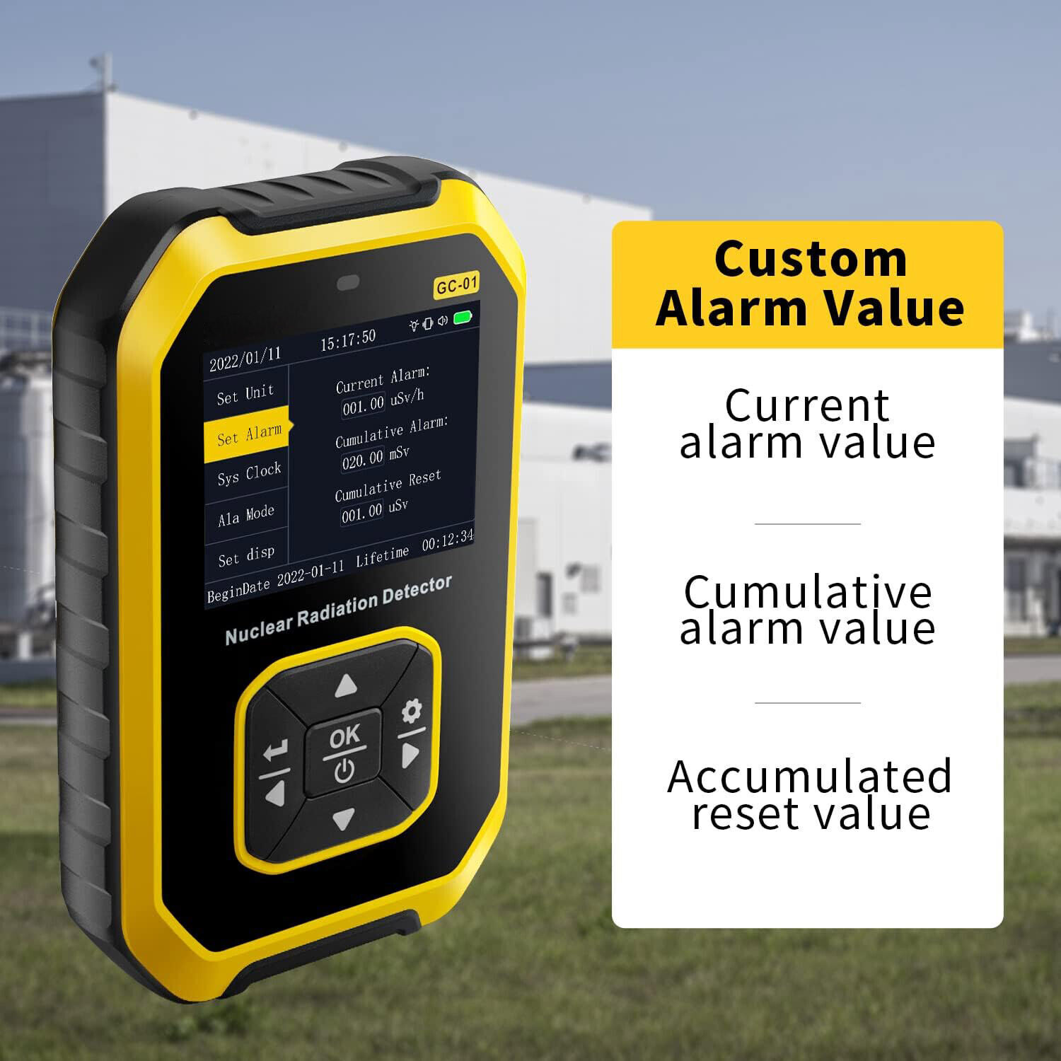 Portable Nuclear Radiation Detector GM Geiger Counter Tube β γ X-Ray Dosimeter