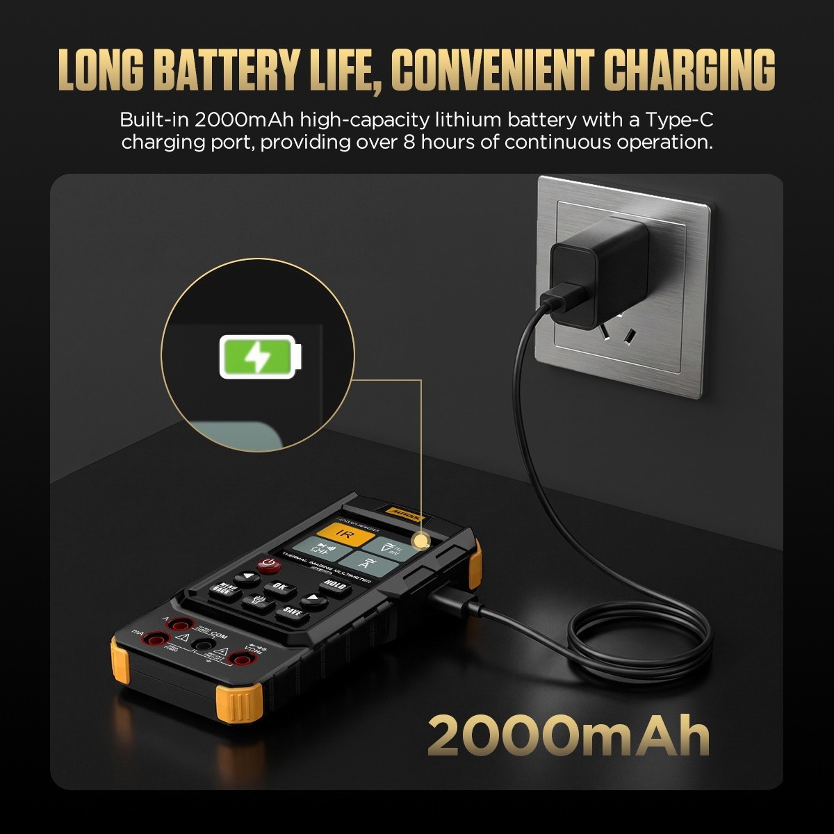 Thermal Imaging Camera 2 in 1 Digital Multimeter 25000count for Car Industrial