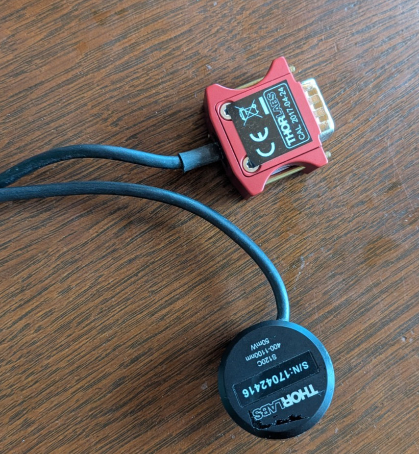 Thorlabs S120C Silicon Detector 400-1100nm Max Power 50mW