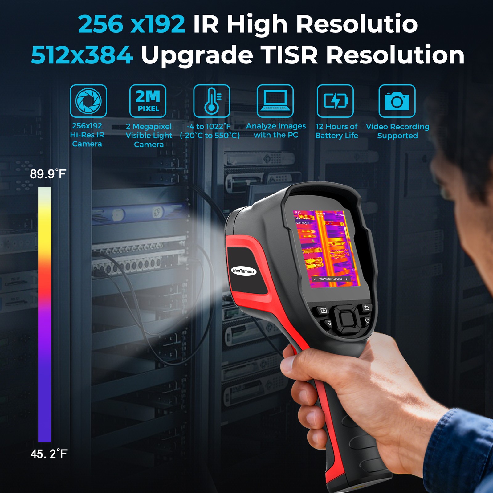 Handheld Thermal Imaging Camera 256×192 IR Resolution with 32GB SD Card 2026