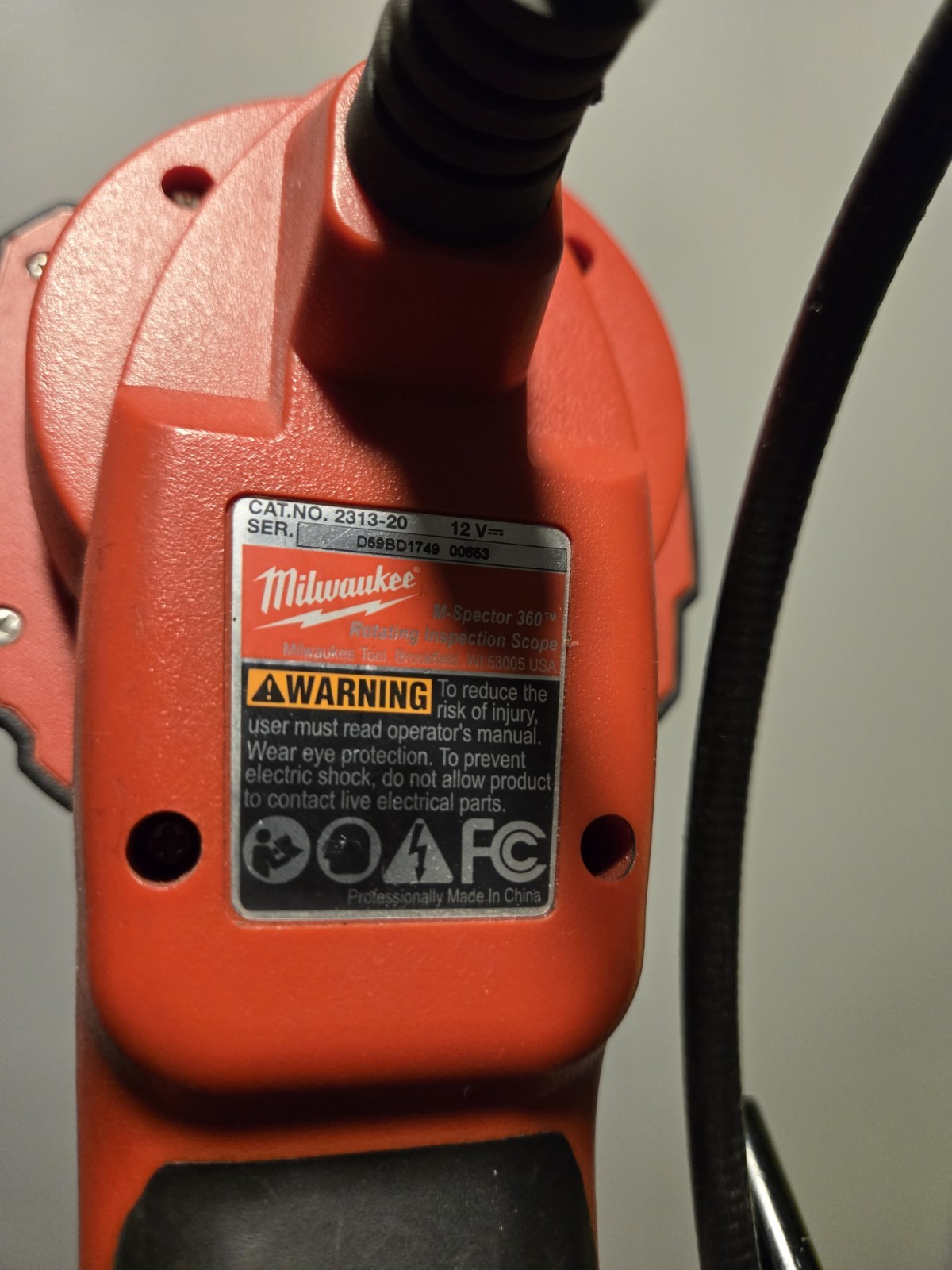 Milwaukee 2313-20 12V Cordless M-Spector 360 Digital Inspection Camera