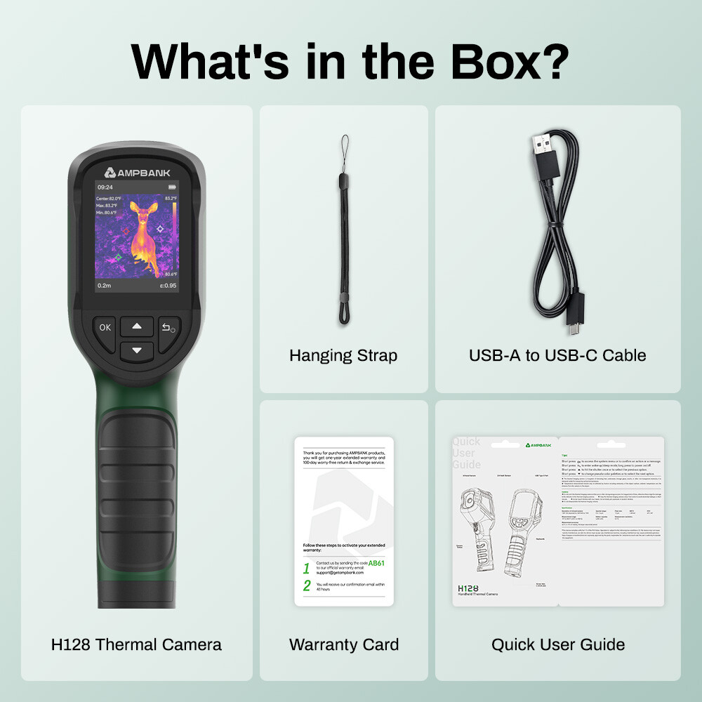 AMPBANK H128 Infrared Thermal Imager Thermal Camera IR Resolution 2.4″ LCD