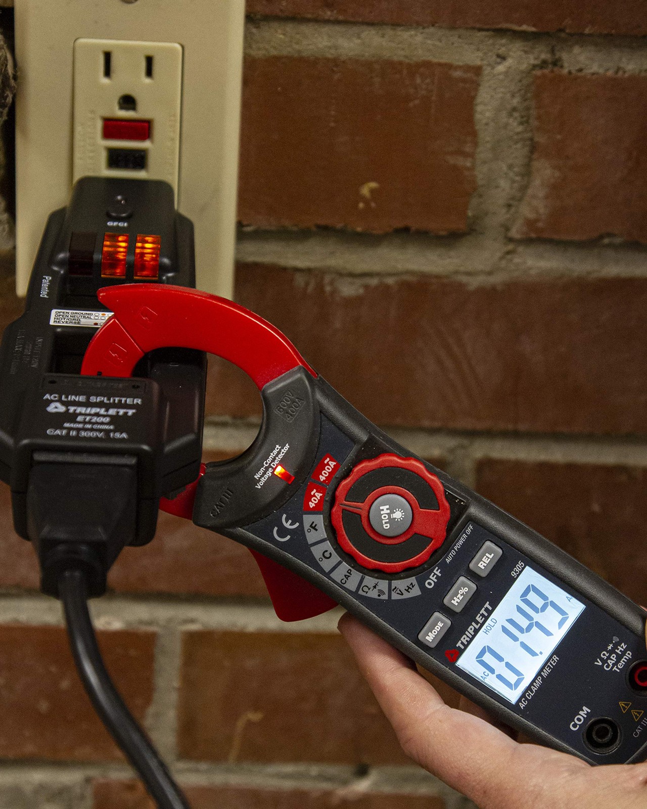 ET200 AC Line Splitter and GFCI Outlet/Receptacle Tester with 5 Visual Indica…