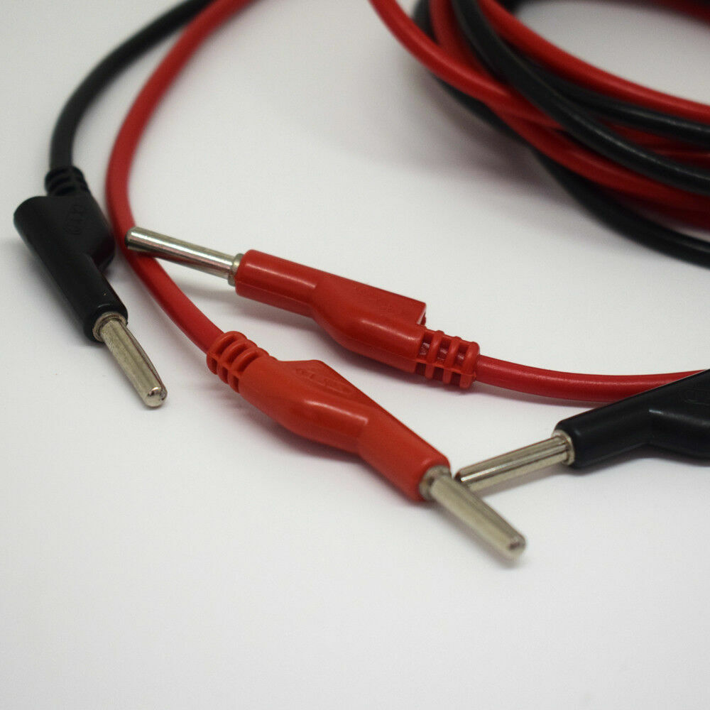 10pairs 2M/6.6FT Silicone High Voltage Dual 4mm Banana Plug Test Leads Cable R+B