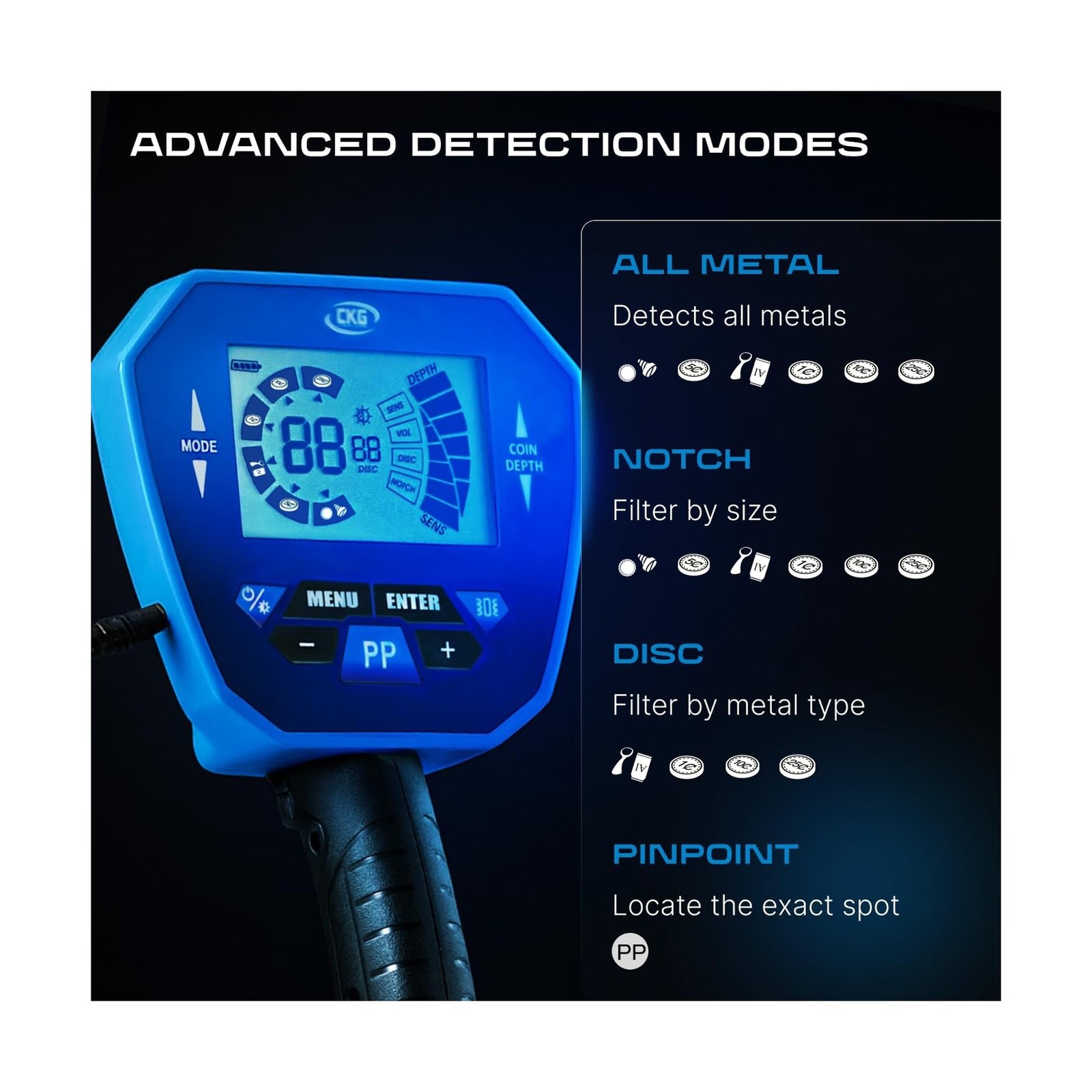 CKG Metal Detector for Adults Professional Gold Detector Starter Kit for Trea…