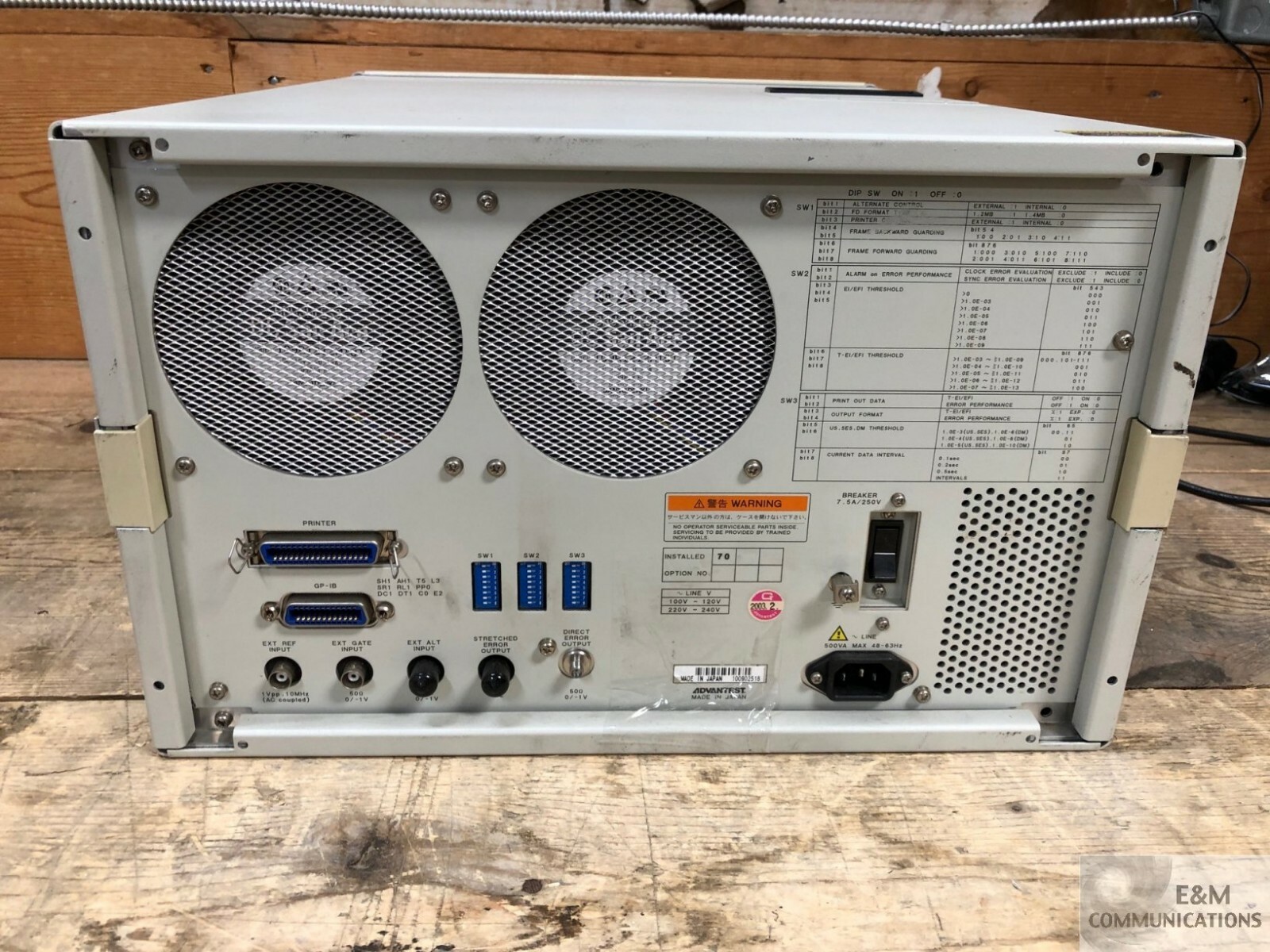 D3286 ADVANTEST DIGITAL TRANSMISSION TESTER 12GB/S ERROR RATE DETECTOR (4)