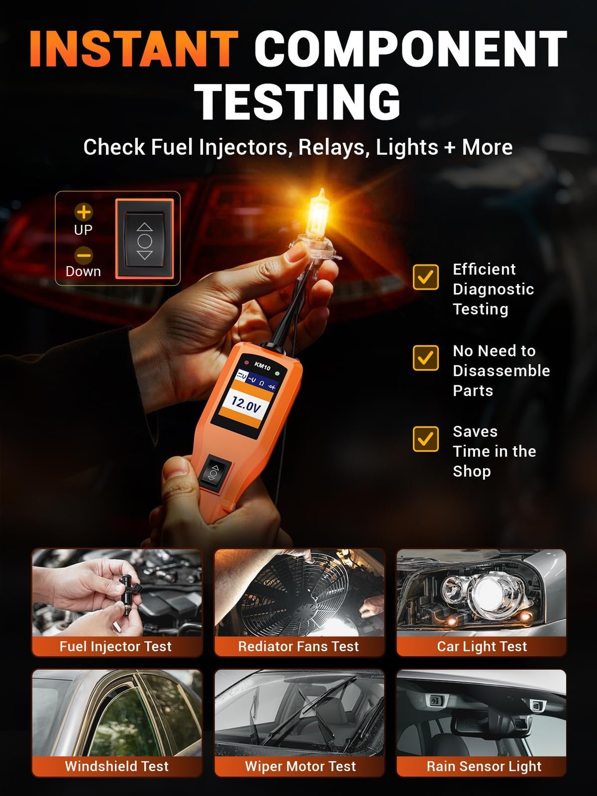 KZYEE KM10 Power Circuit Probe Tester with Live Waveform Display & Component …