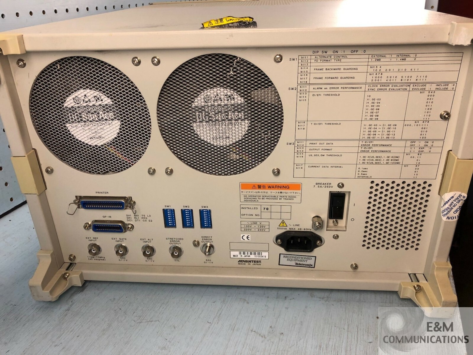 D3286 ADVANTEST DIGITAL TRANSMISSION TESTER 12GB/S ERROR RATE DETECTOR (2)