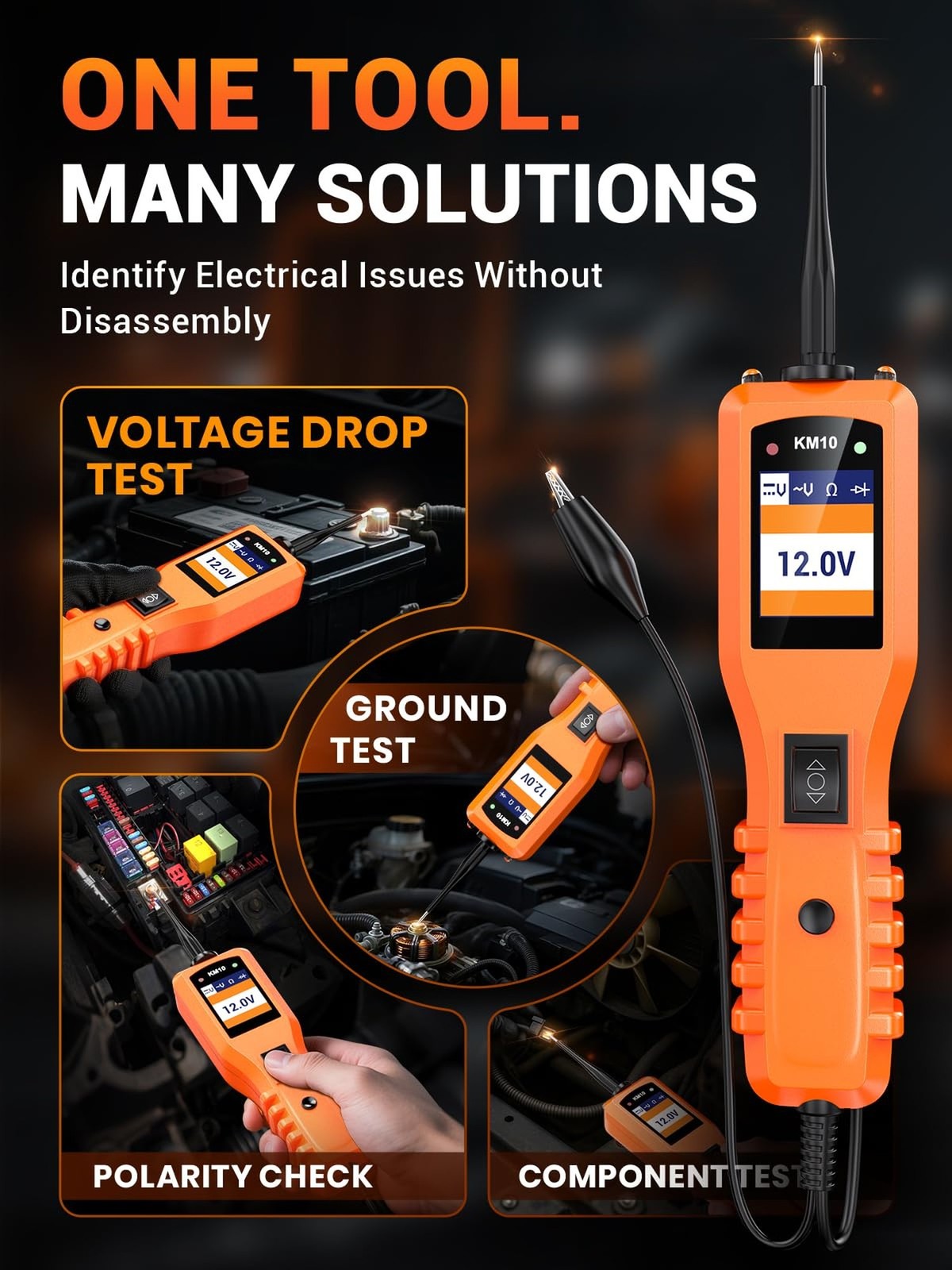 KZYEE KM10 Power Circuit Probe Tester with Live Waveform Display & Component …