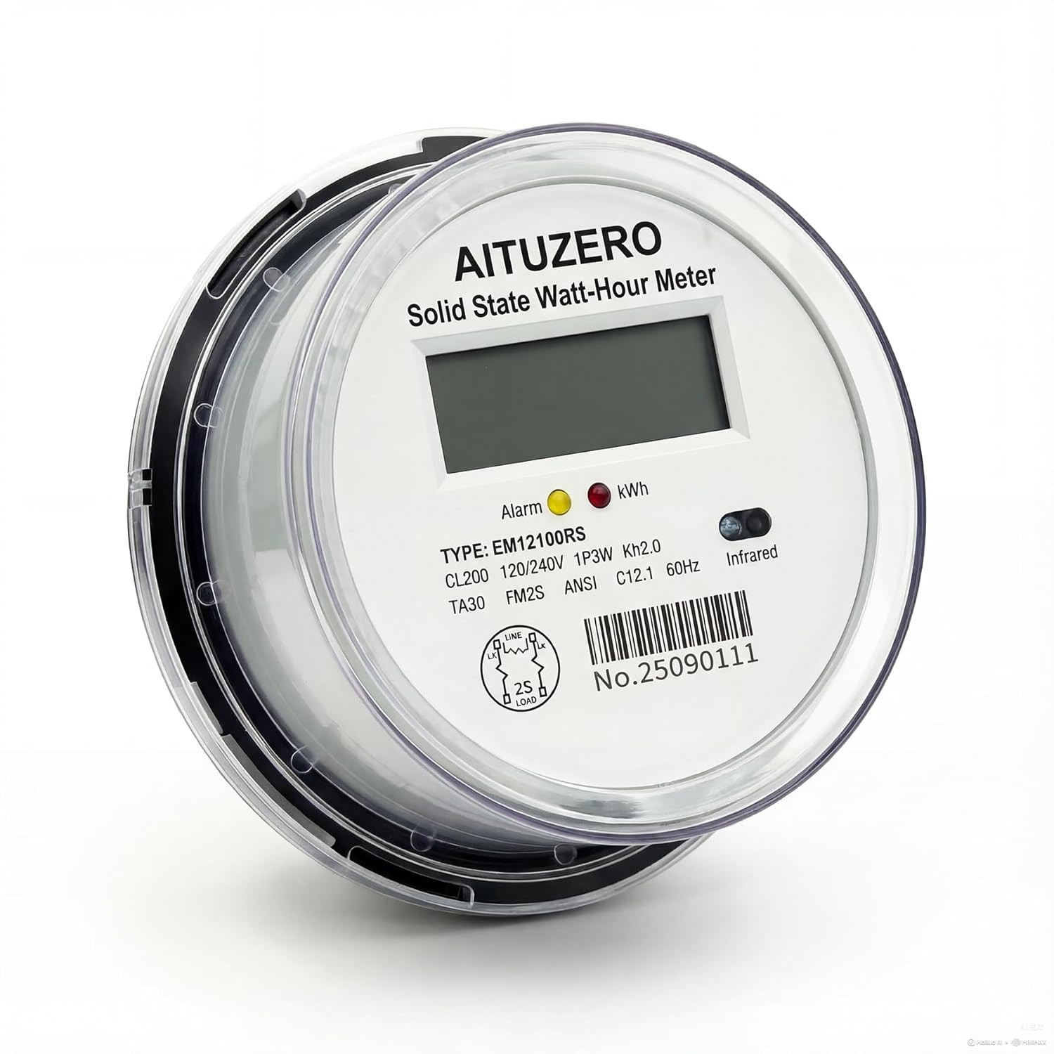Digital Electric Sub Meter 120/240V CL200 kWh Meter ANSI 2S RV Landlord Submeter