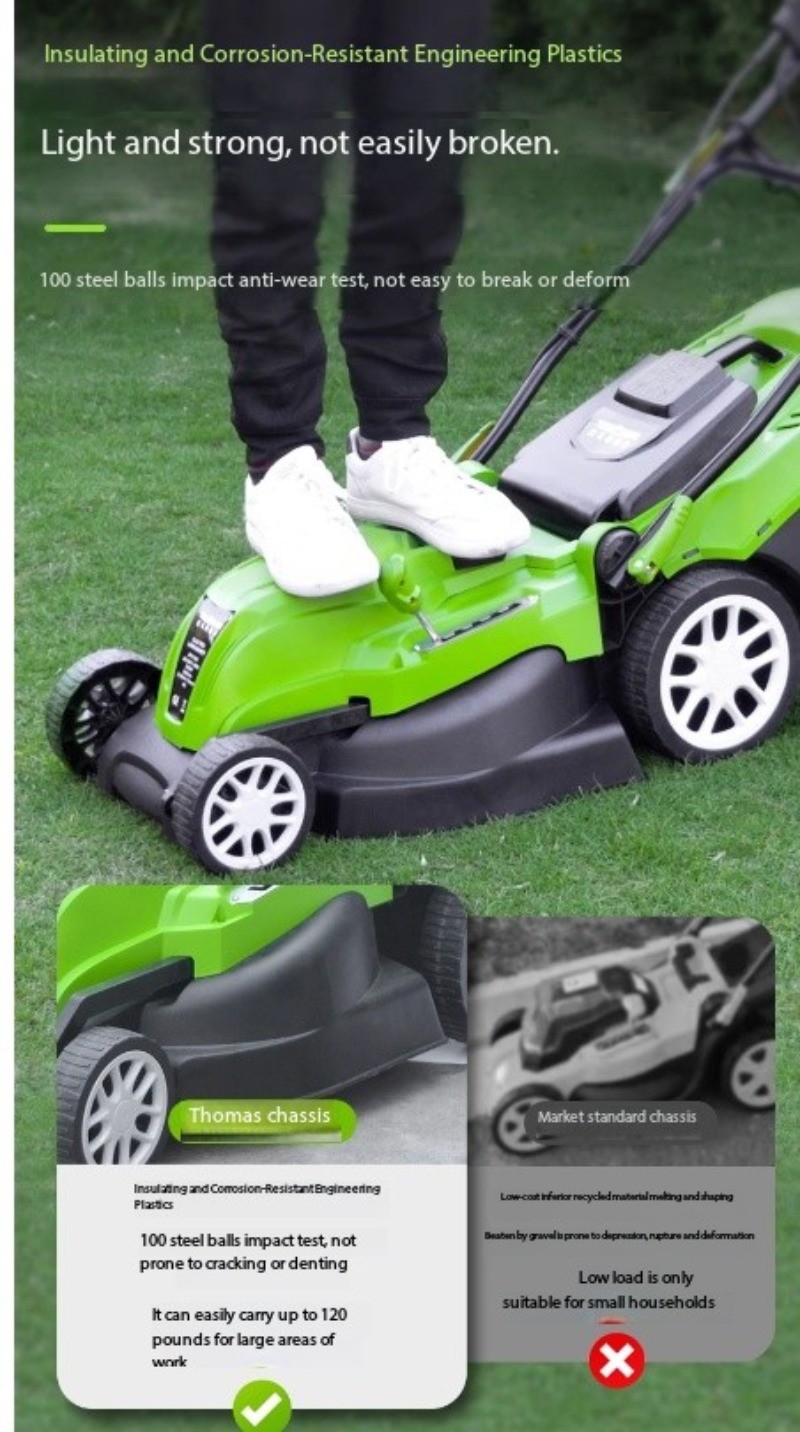 Weed Trimmer Wonder: Electric Lawn Mower, Push-Type, Compact for Home Use