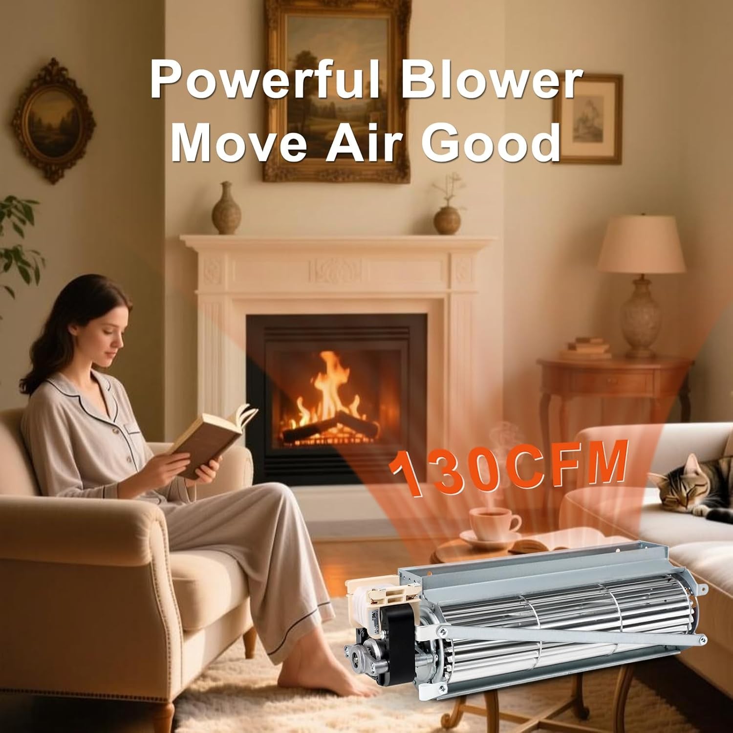 Replacement Fireplace Blower Kit for 3.23″ x 3.73″ x 12.5″