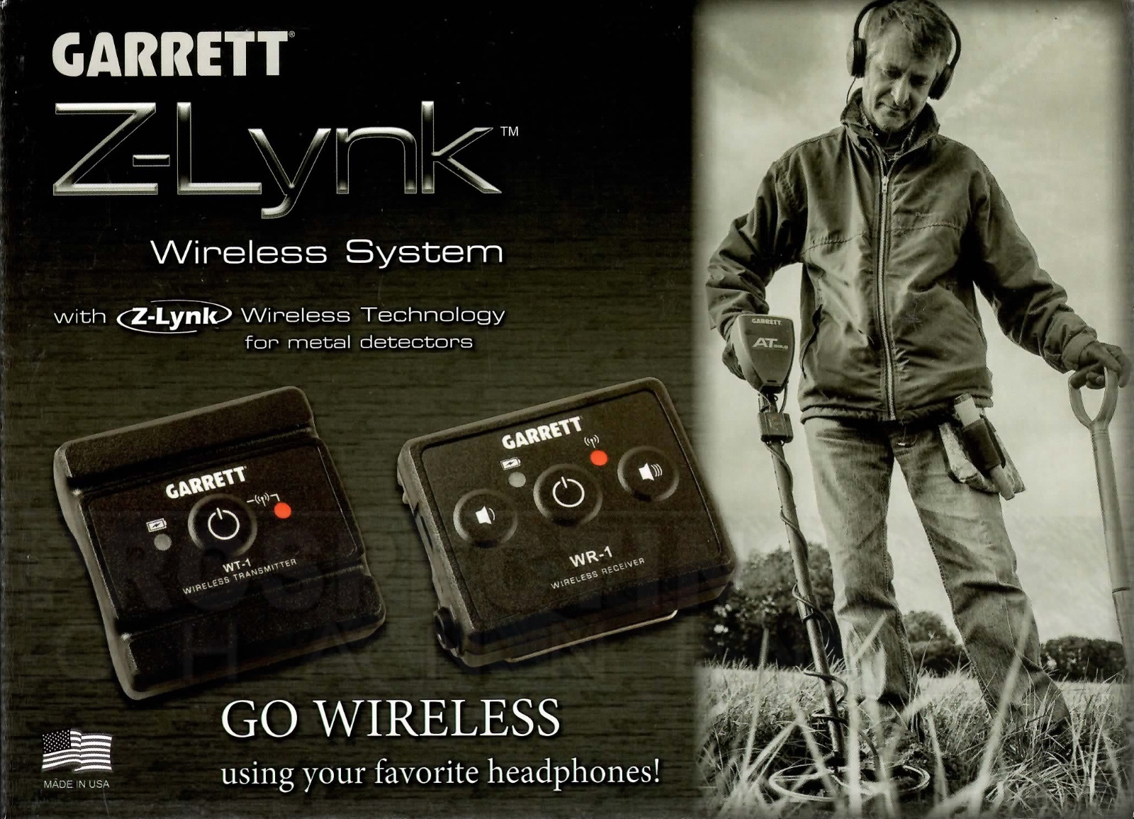 GARRETT METAL DETECTORS Z-LYNK 1/4″ JACK z link Wireless Headphone System NEW