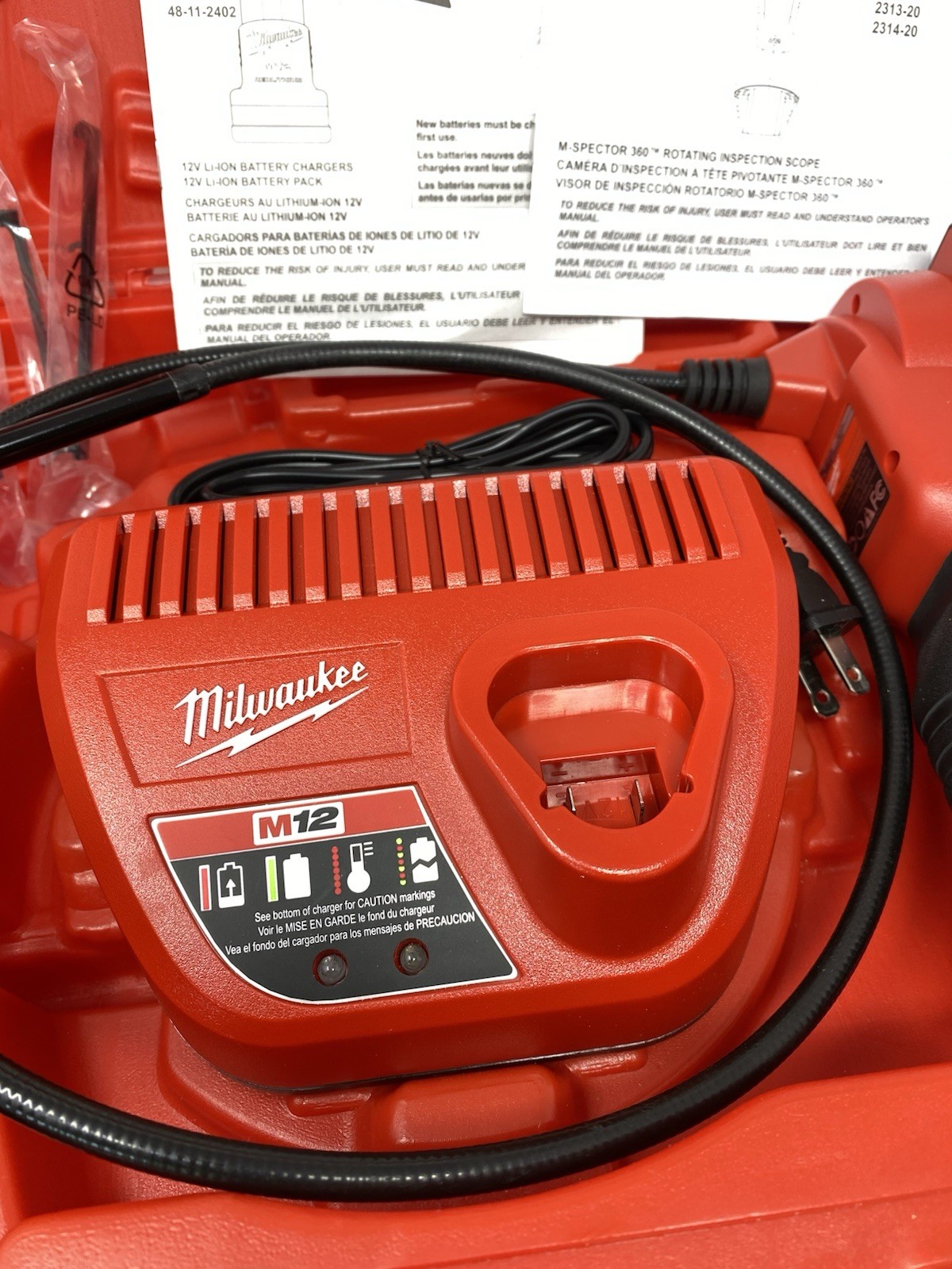 Milwaukee 2313-21 M12 Cordless Digital Inspection 360 Camera Kit & Case CLEAN!