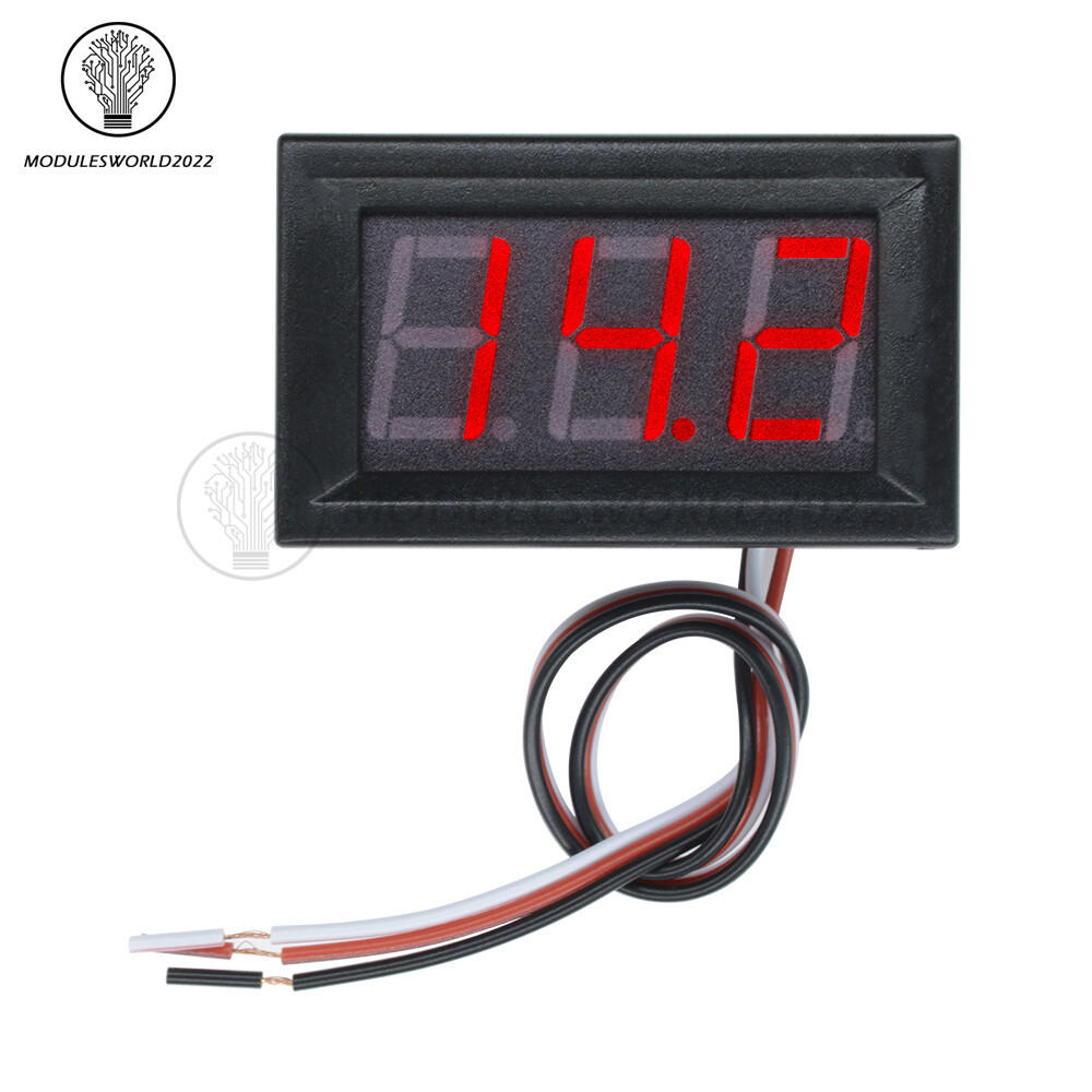 0.56″ DC AC 5V-30V-500V Digital Voltmeter Voltage Panel Meter Color LED Display