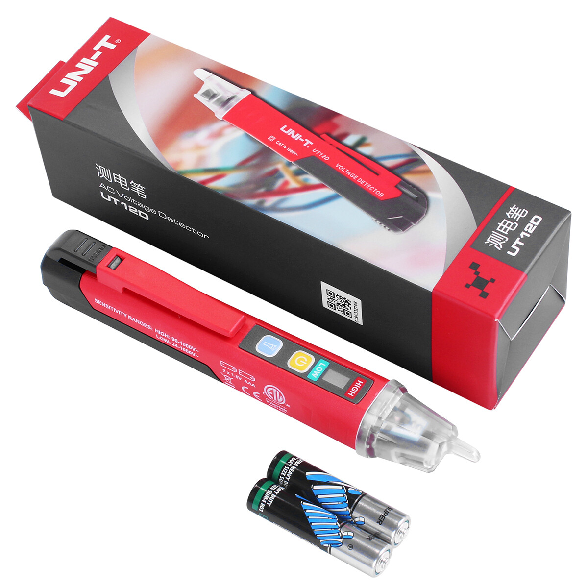 Non-Contact AC Voltage Detector Electrical Tester LED Indicator 90V-1000V UNI-T