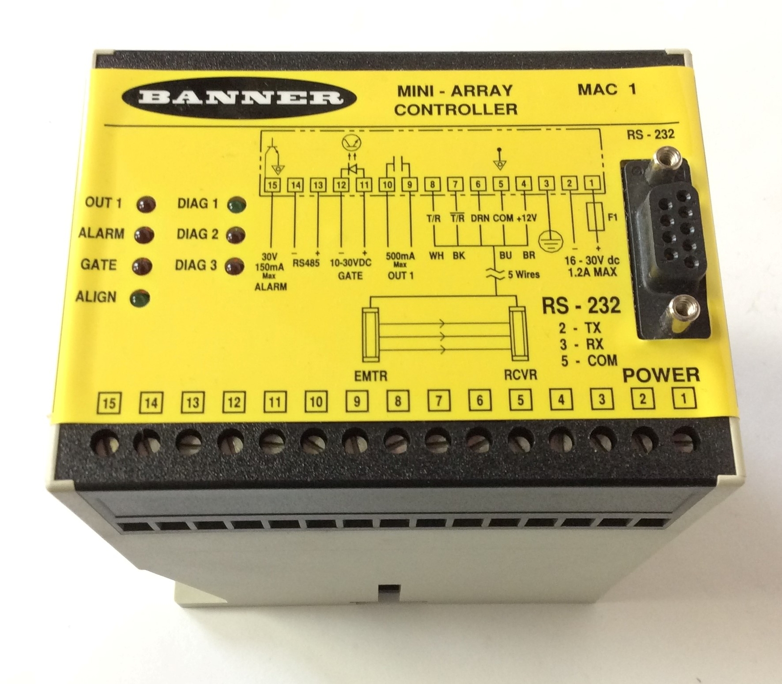 Banner Engineering RS-232 Mini-Array MAC 1 Controller 43296, Voltage: 16-30VDC