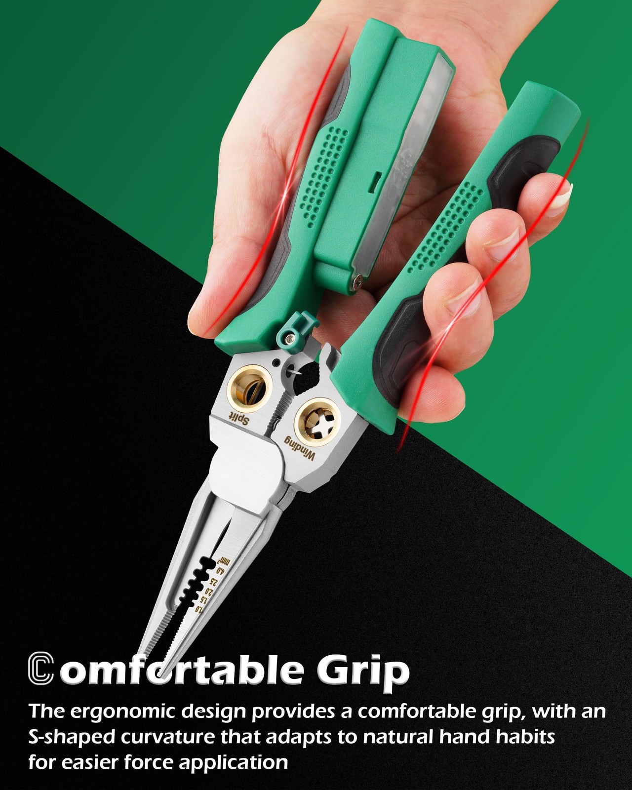 FAITIO 8 In 1 Wire Stripper with Voltage Tester, Strippers/Crimper Green