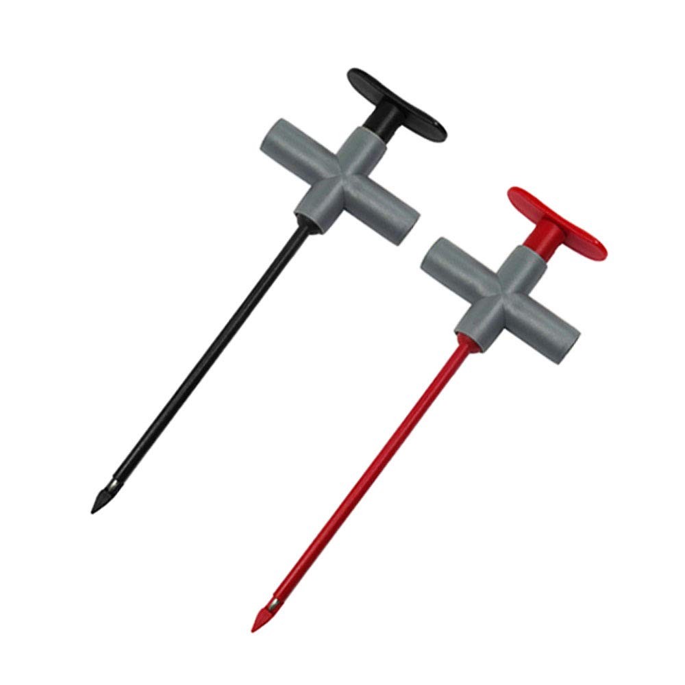 2Pcs Automotive Test Lead Kit Power Probe Wire Piercing Clip Puncture Probe 4mm