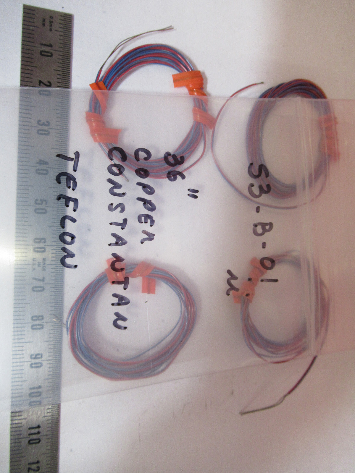 LOT 4ea THERMOCOUPLE OMEGA 36in .010in PTFE Copper Constantan AS PICTURED S3-B01