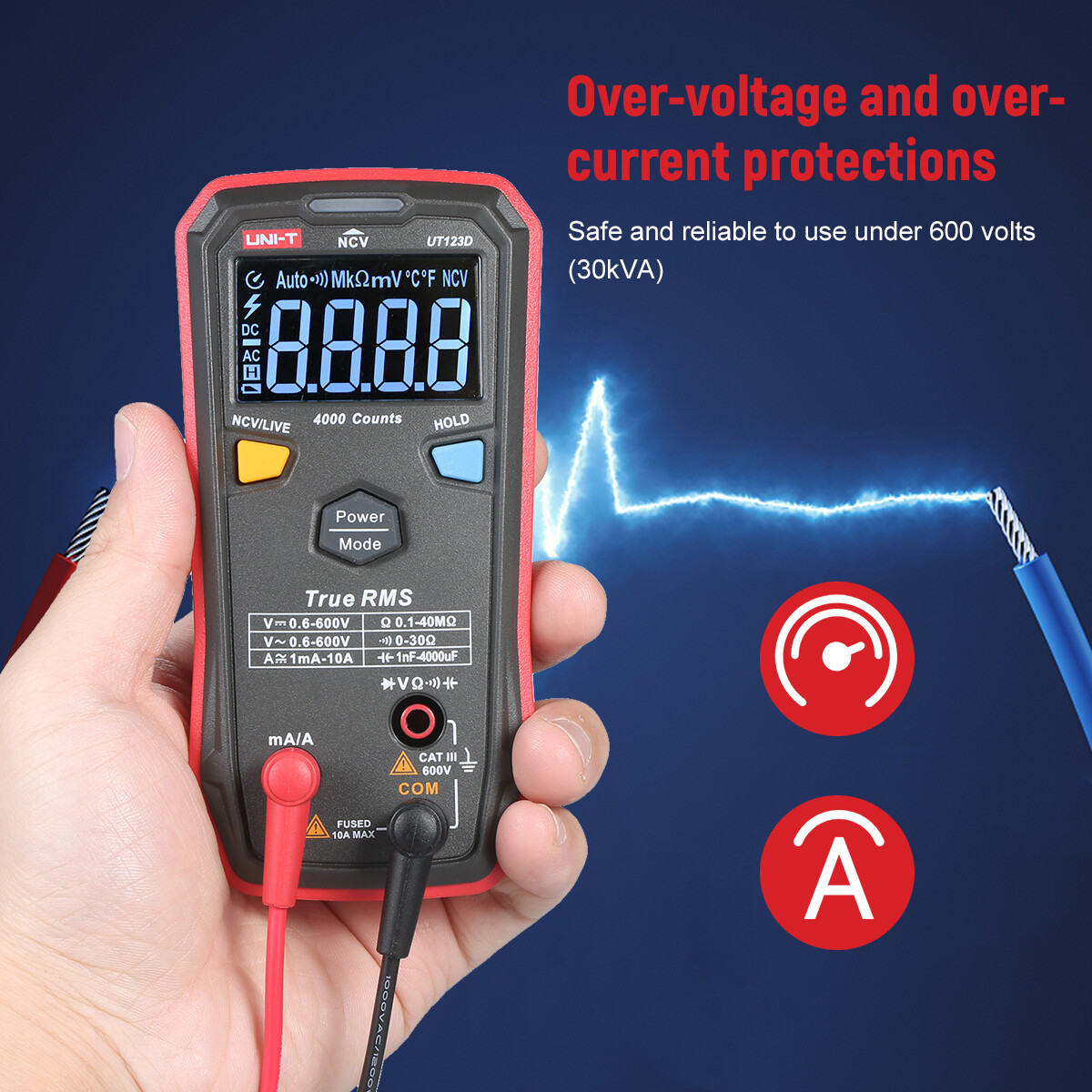 UNI-T Smart Multimeter True RMS AC DC Voltmeter Ammeter Ohm Capacitance Tester